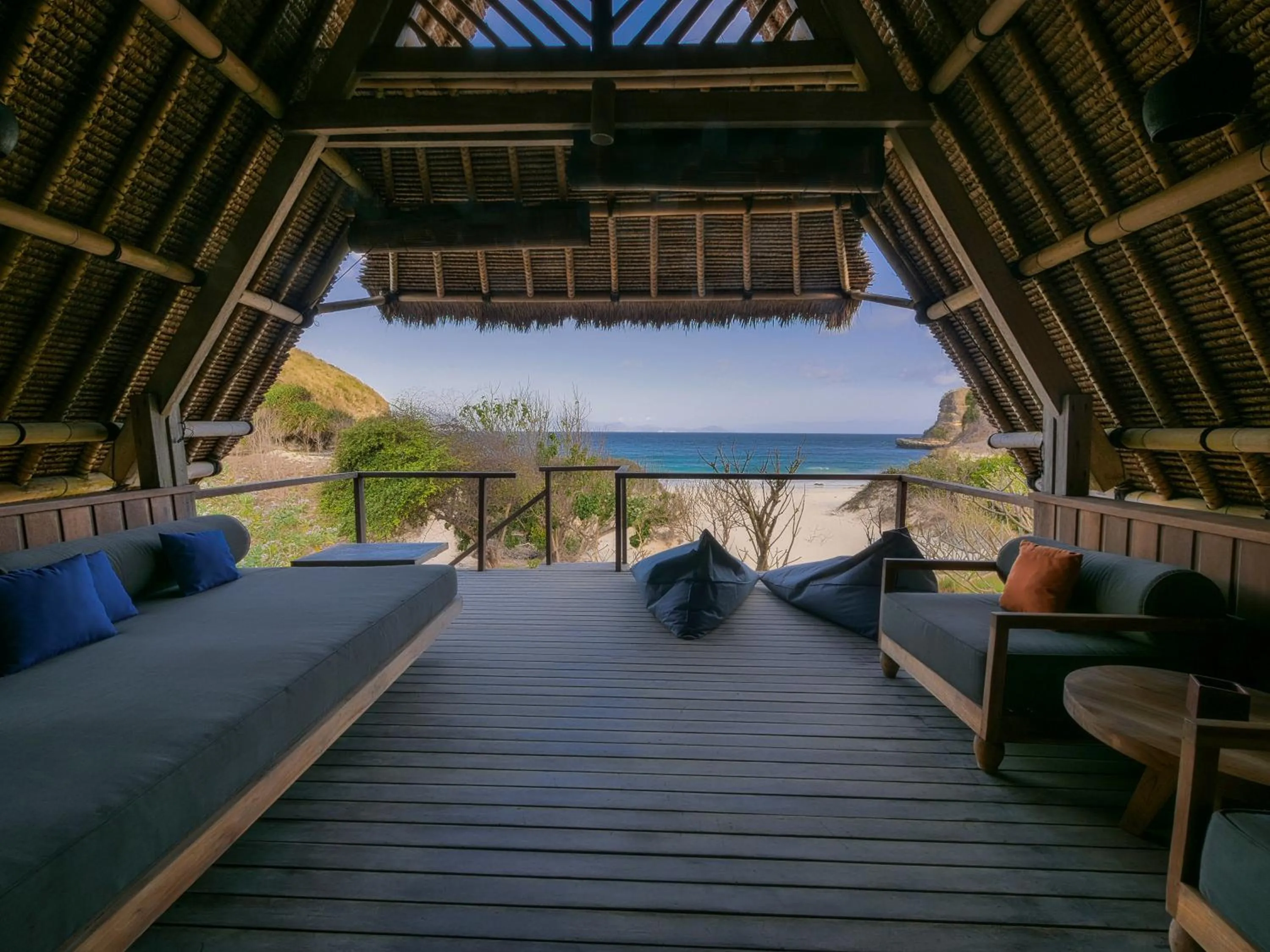 Seating area in Jeeva Beloam Beach Camp