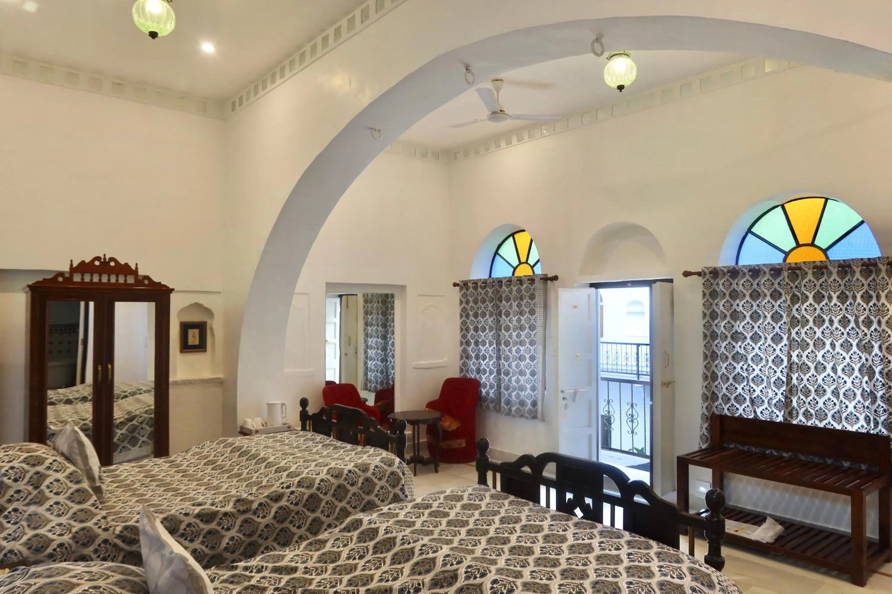 Decorative detail, Bed in Dev Niwas - Heritage Hotel