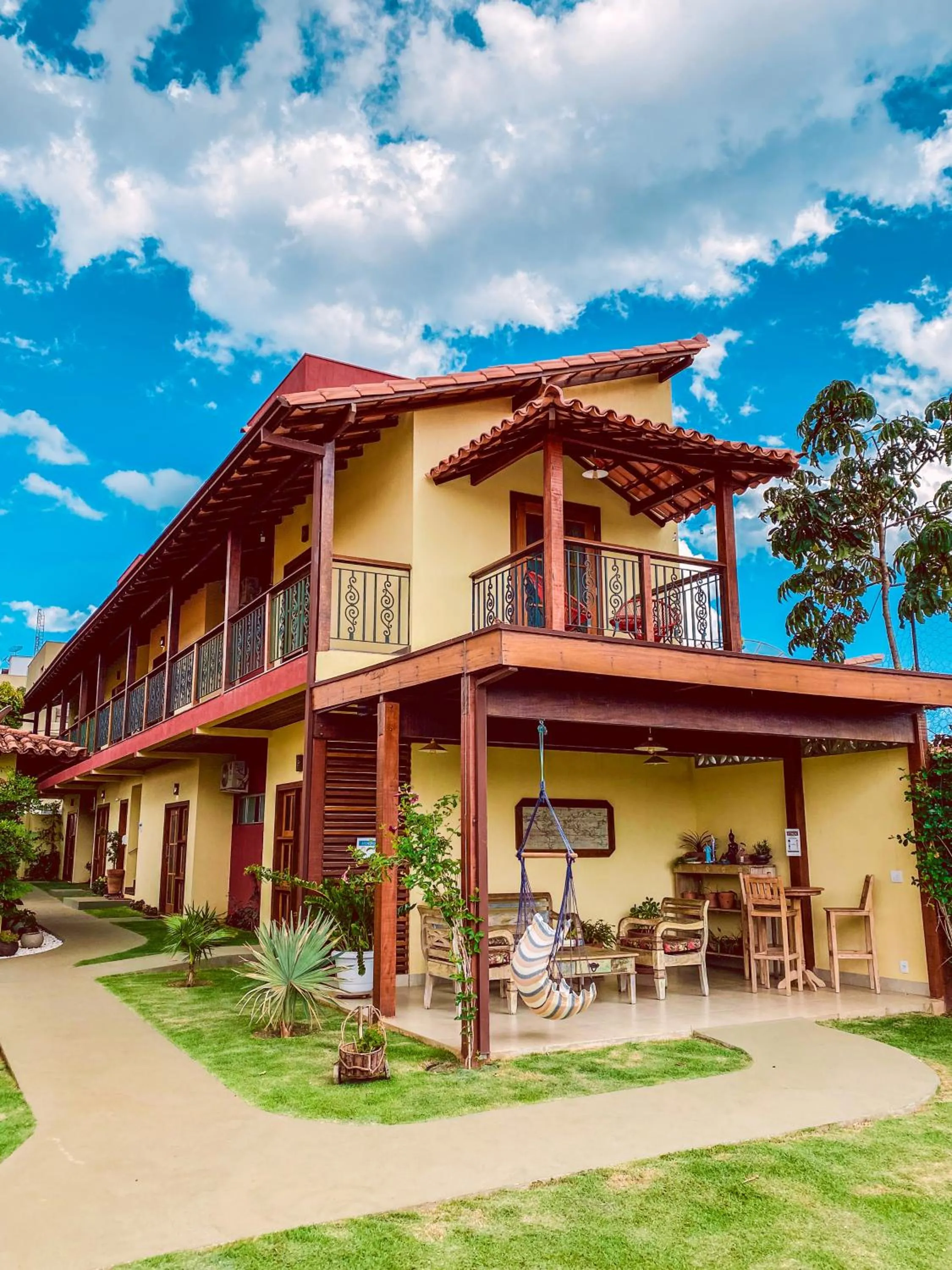 Seating area in Pousada Quintal da Lua