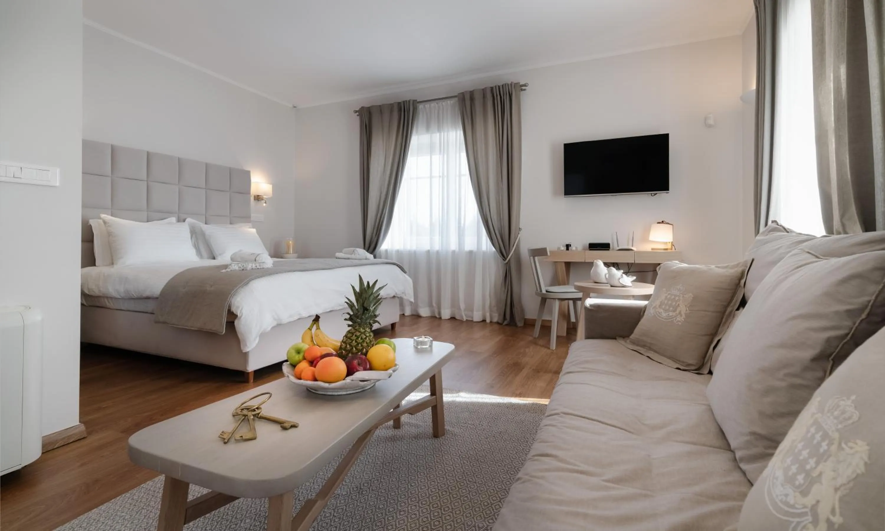 Bed in Porto Vecchio Luxury Suites