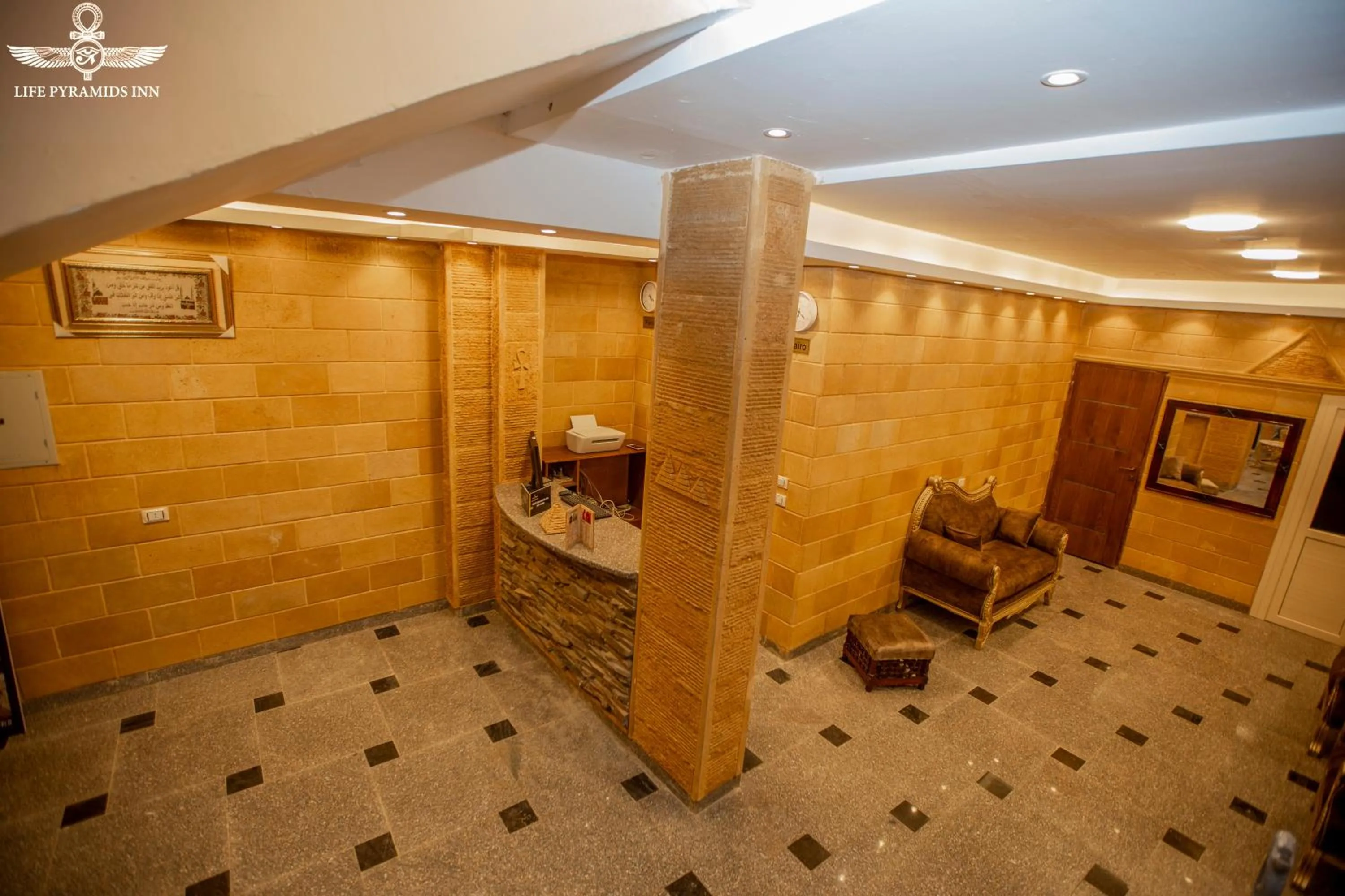 Seating area in Life Pyramids Inn