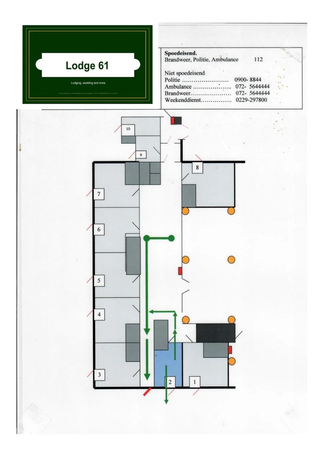 Floor plan in lodge 61 hotel aan het water