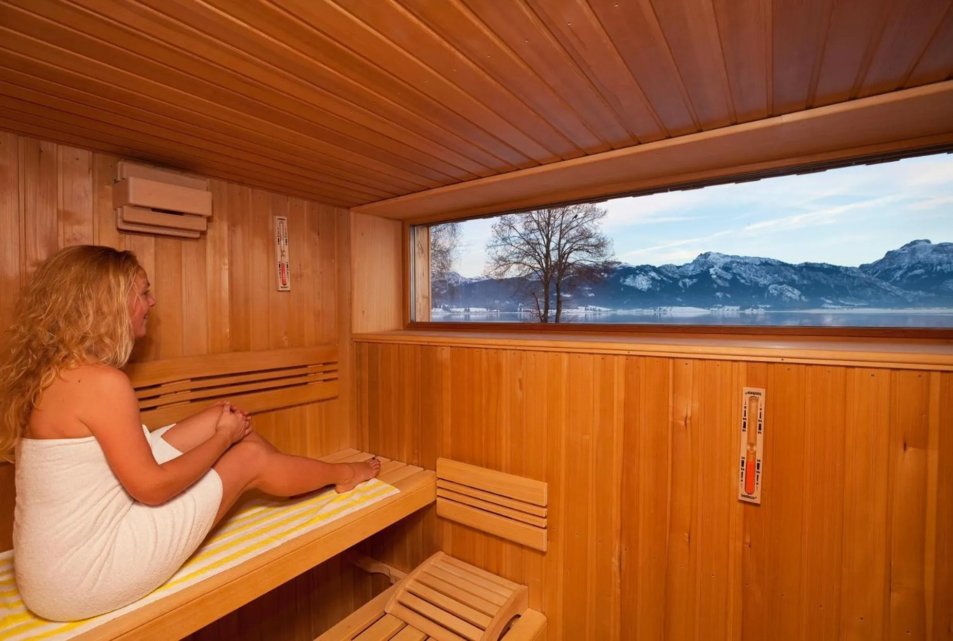 Sauna in Seehotel und Appartements Schnöller