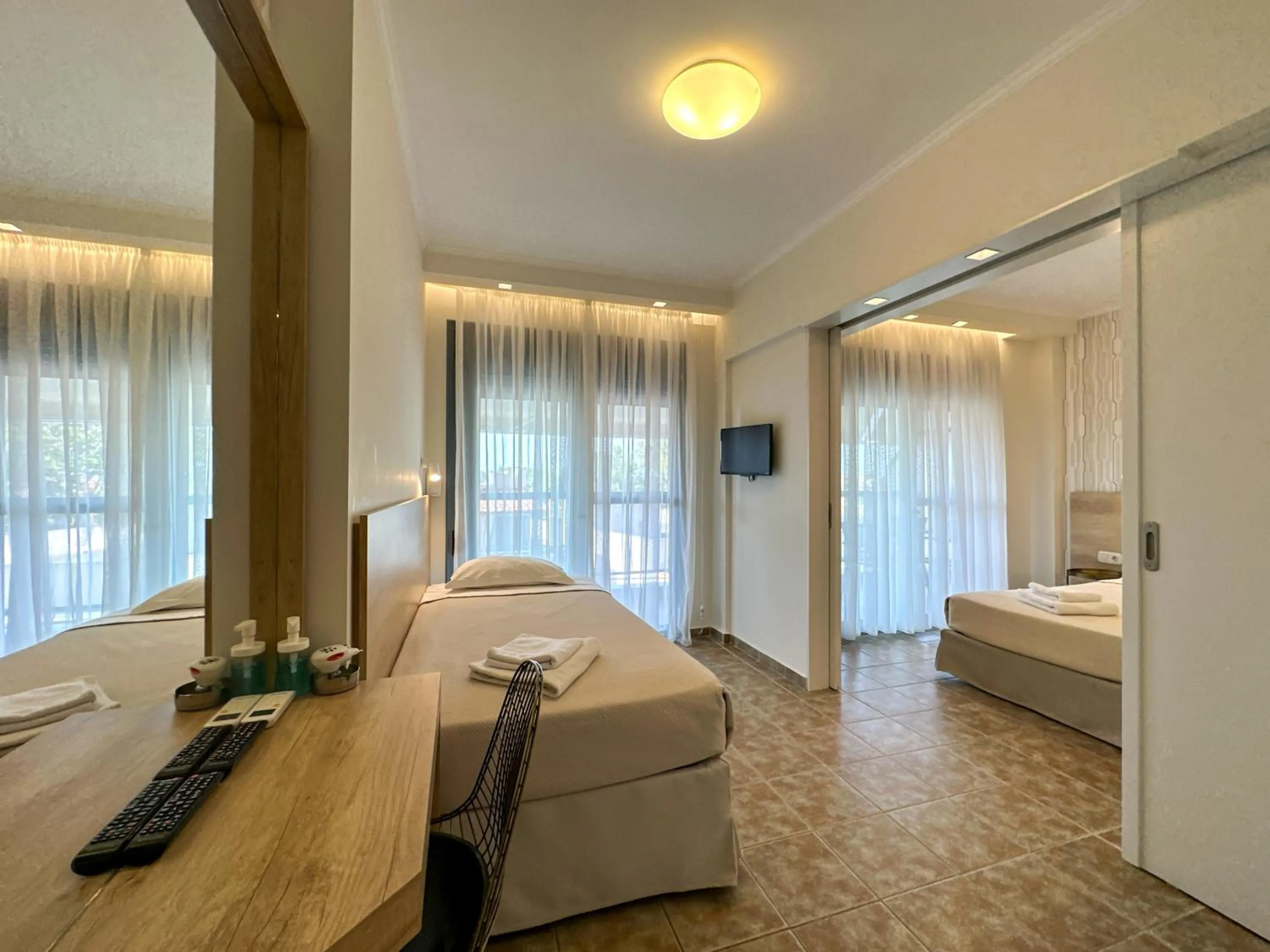 Bed in Marialena Hotel