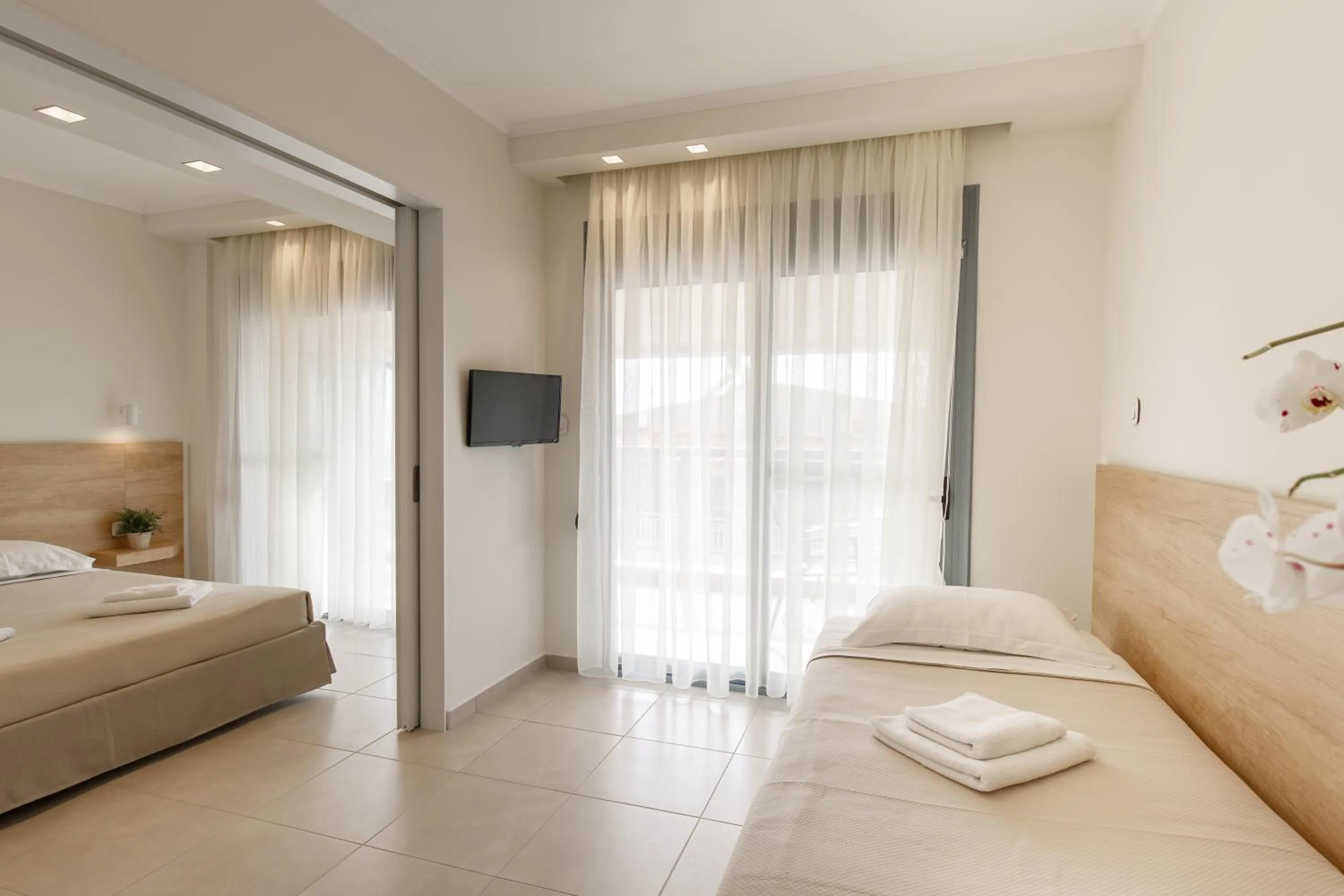 Bed in Marialena Hotel