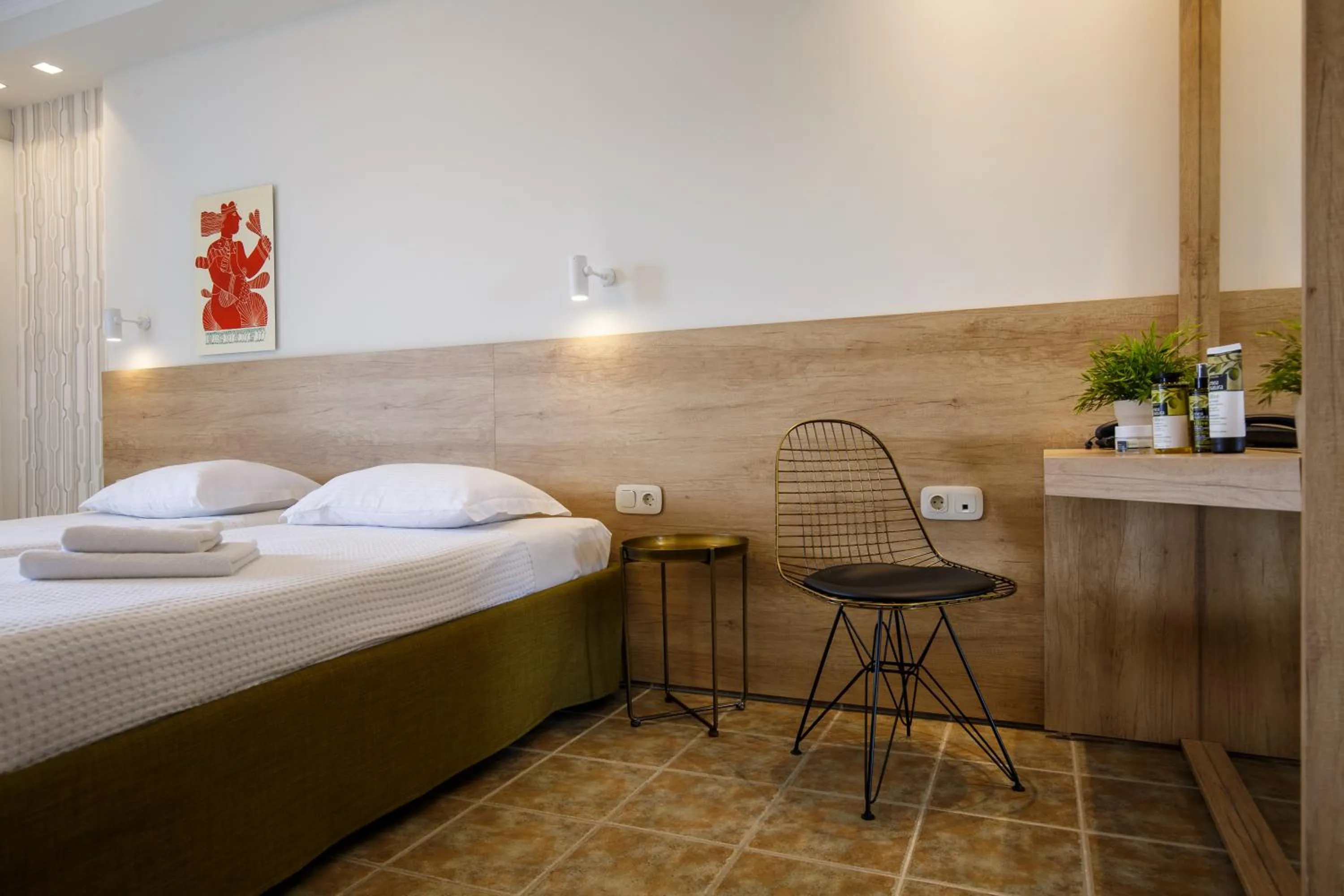 Bed in Marialena Hotel