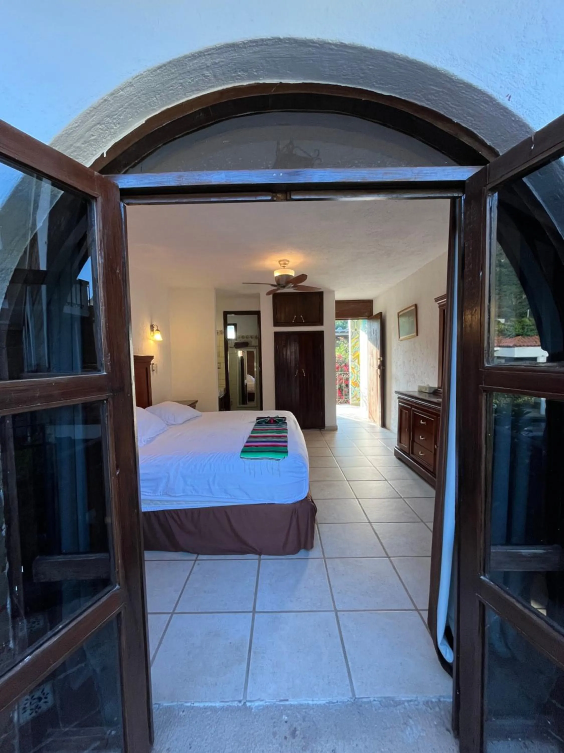 Balcony/Terrace, Bed in Hotel Hacienda Ventana del Cielo