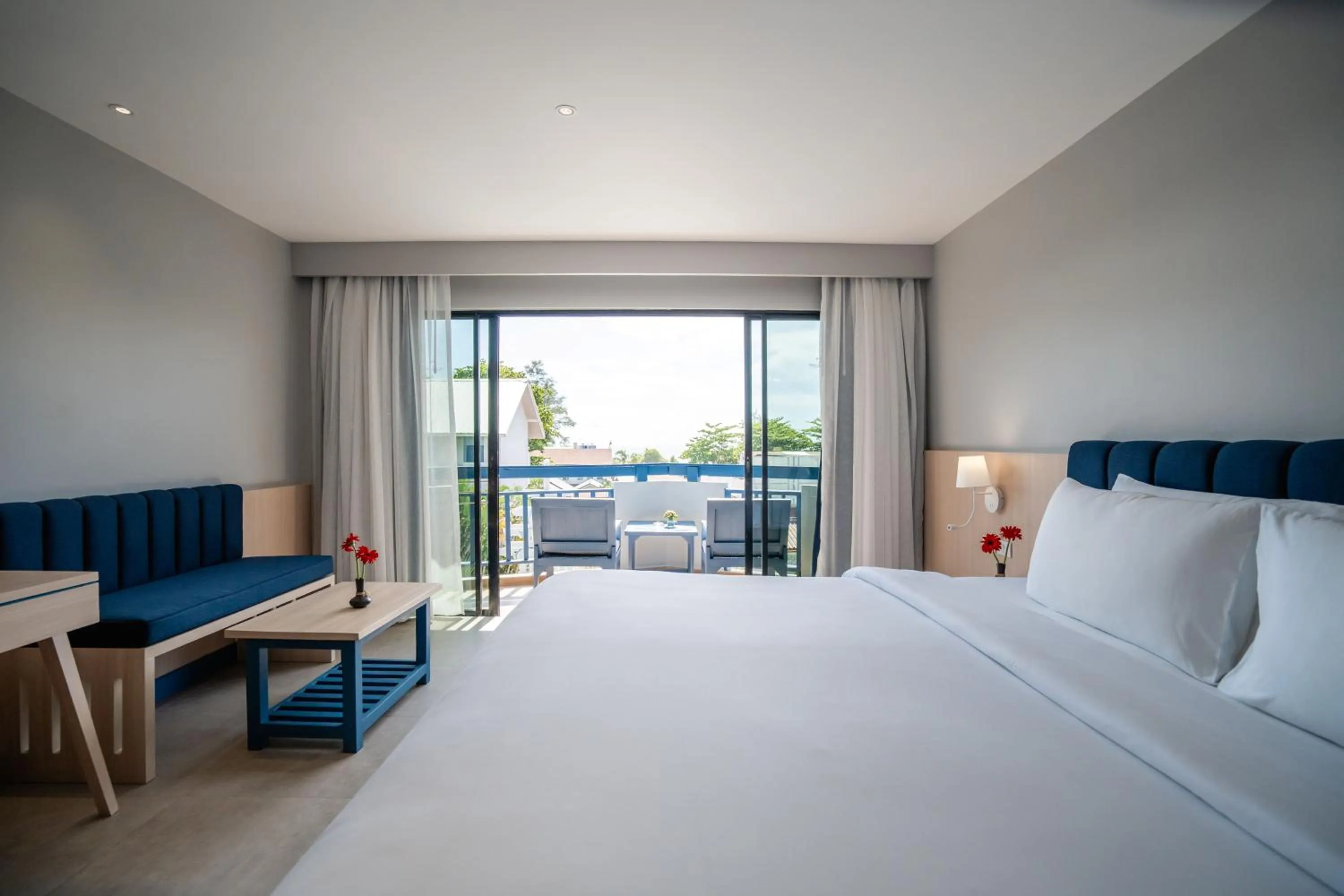 Pool view, Bed in Phuket Island View Resort - SHA Extra Plus