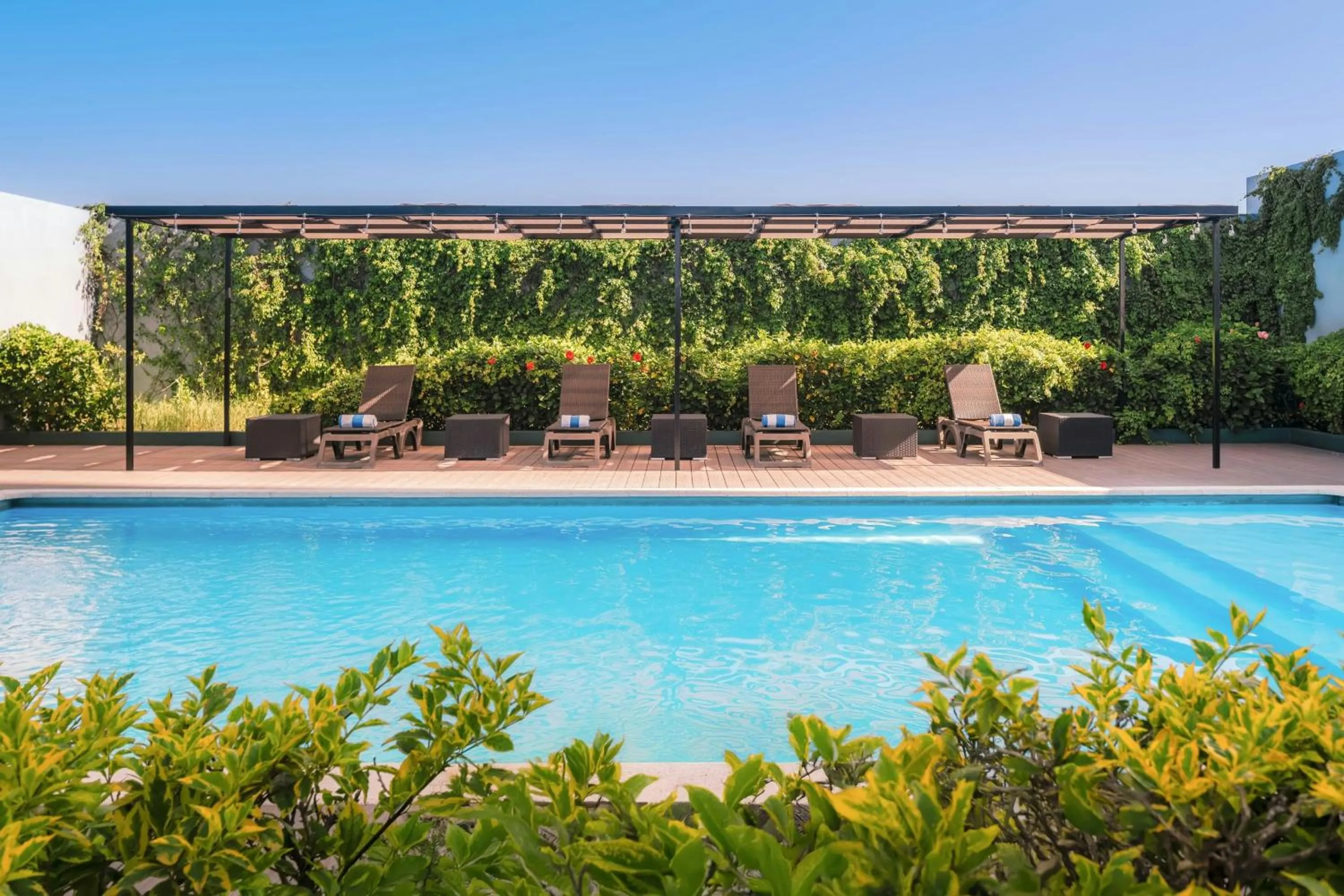 Swimming pool in Courtyard by Marriott Leon at The Poliforum