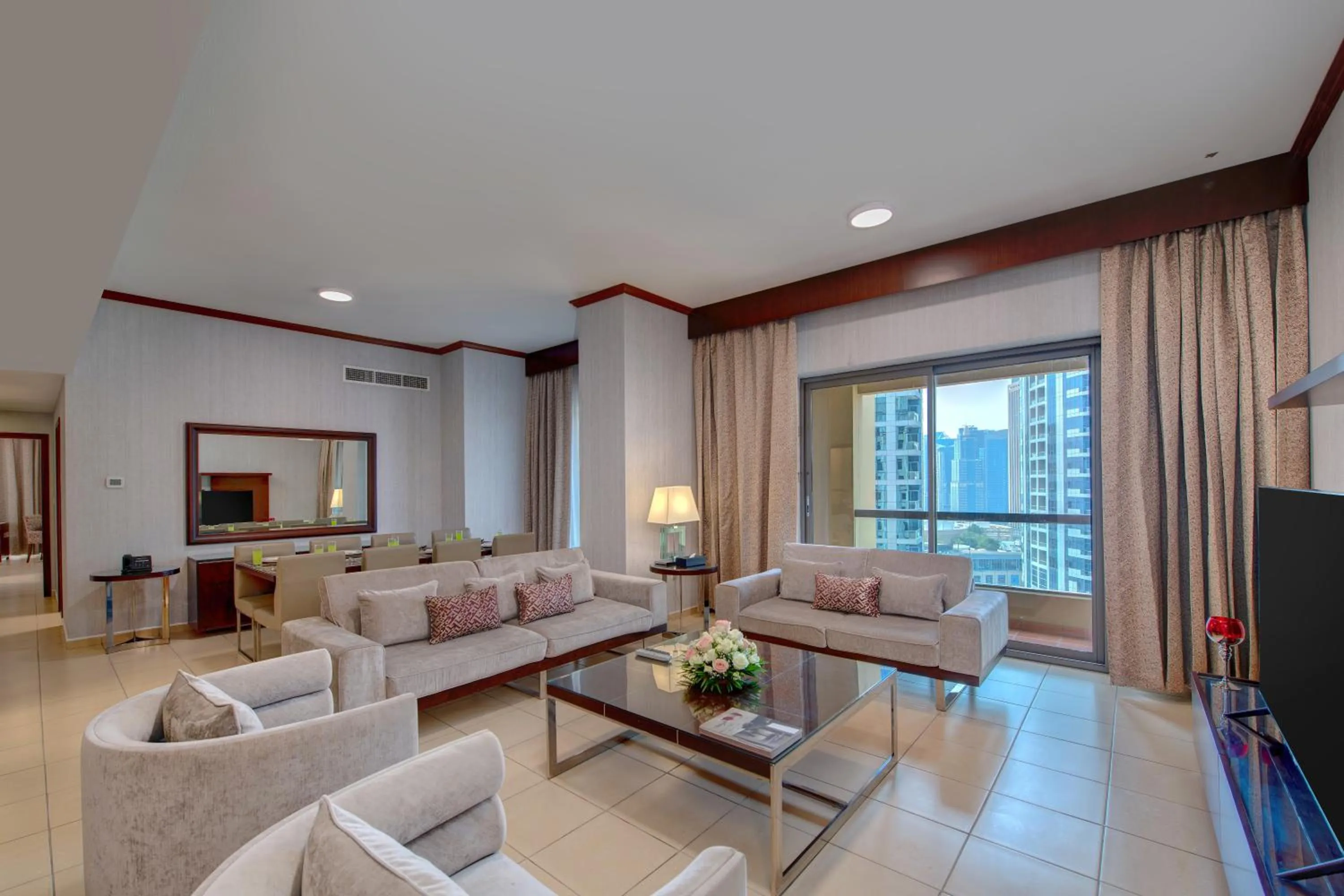 Living room in SUHA JBR Hotel Apartments