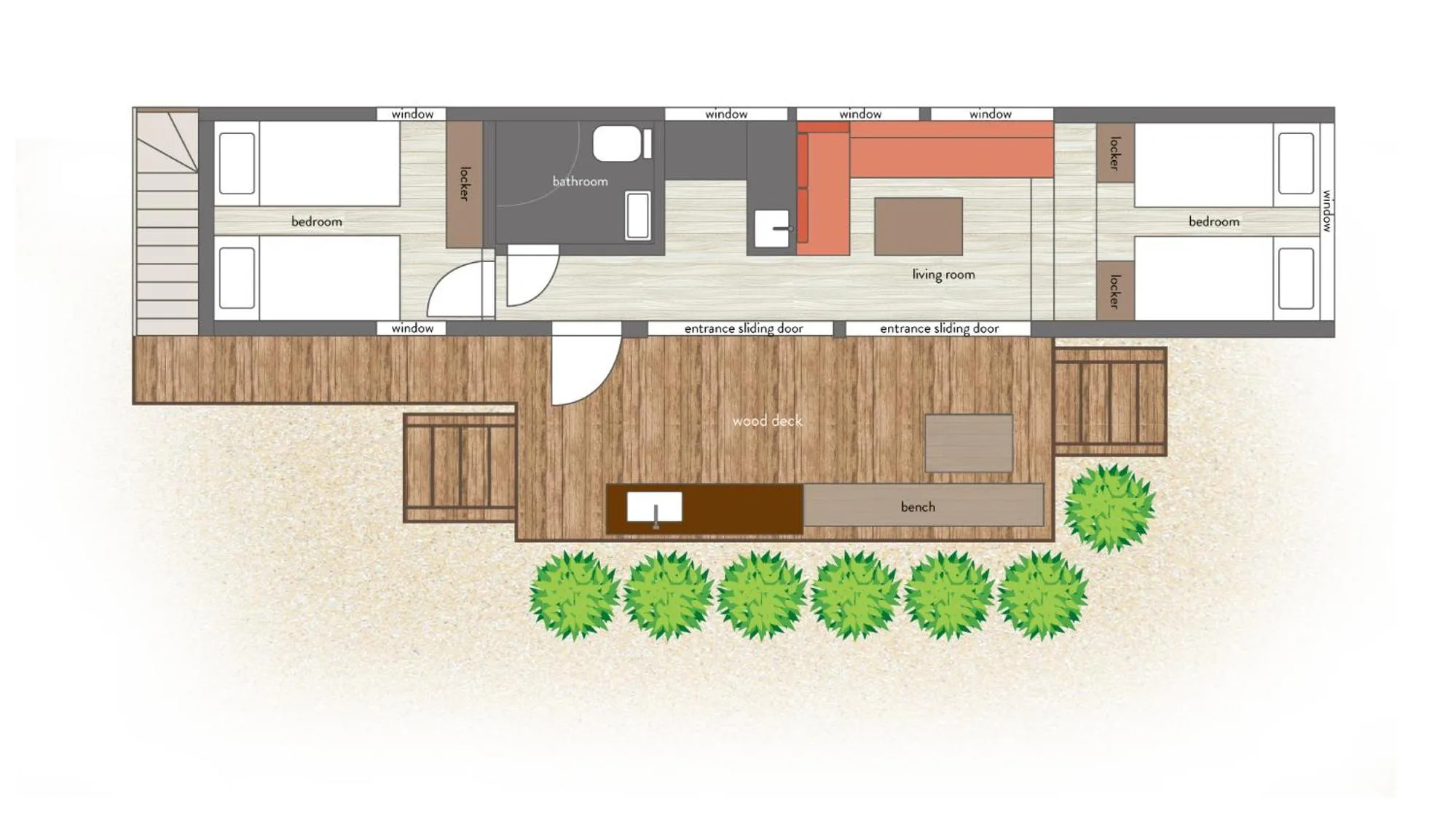 Floor plan in BLANC MIYAKOJIMA 旧RuGu Glamping Resort