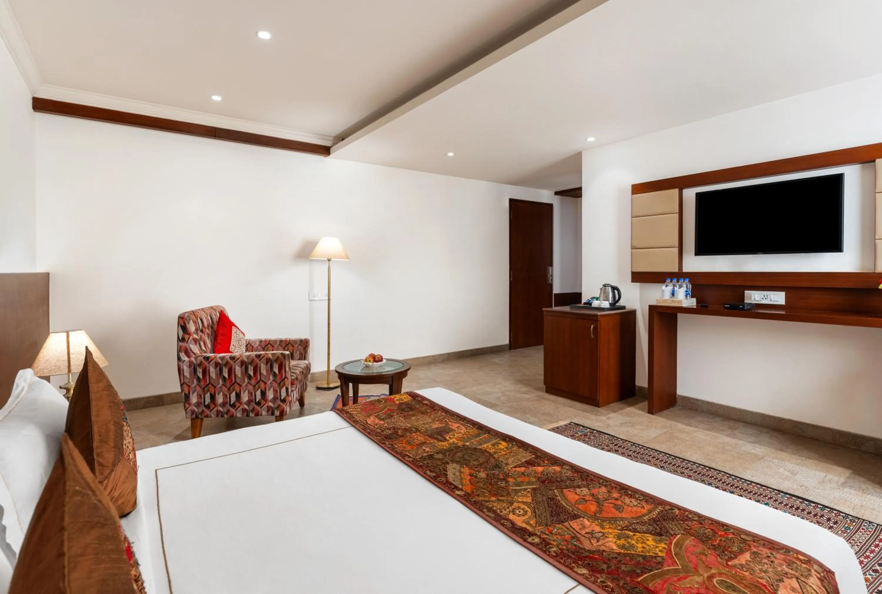 Bed in The Ramvilas - A Rooftop Pichola Lake View Hotel