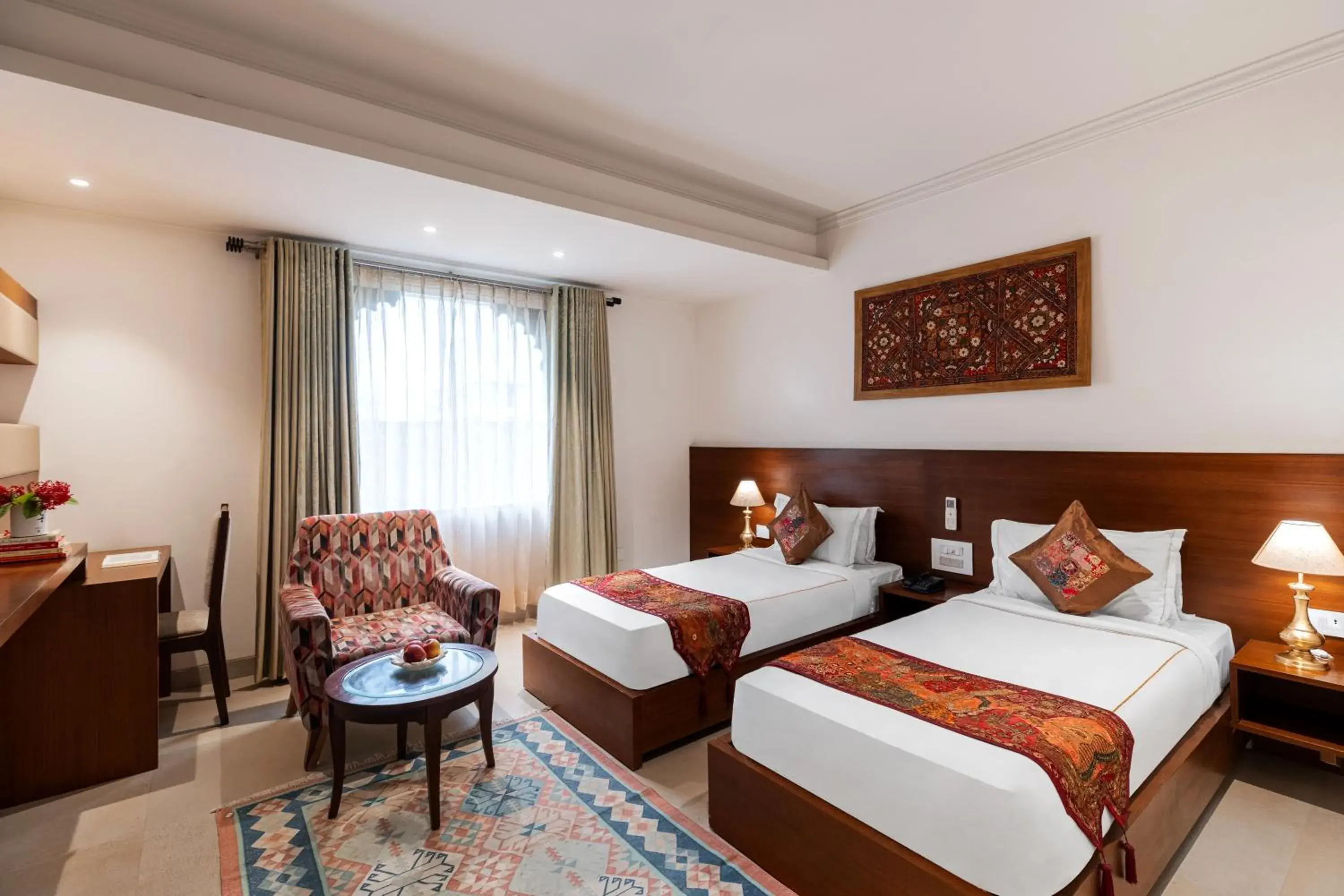 Twin Room in The Ramvilas - A Rooftop Pichola Lake View Hotel Twin Room in The Ramvilas - A Rooftop Pichola Lake View Hotel