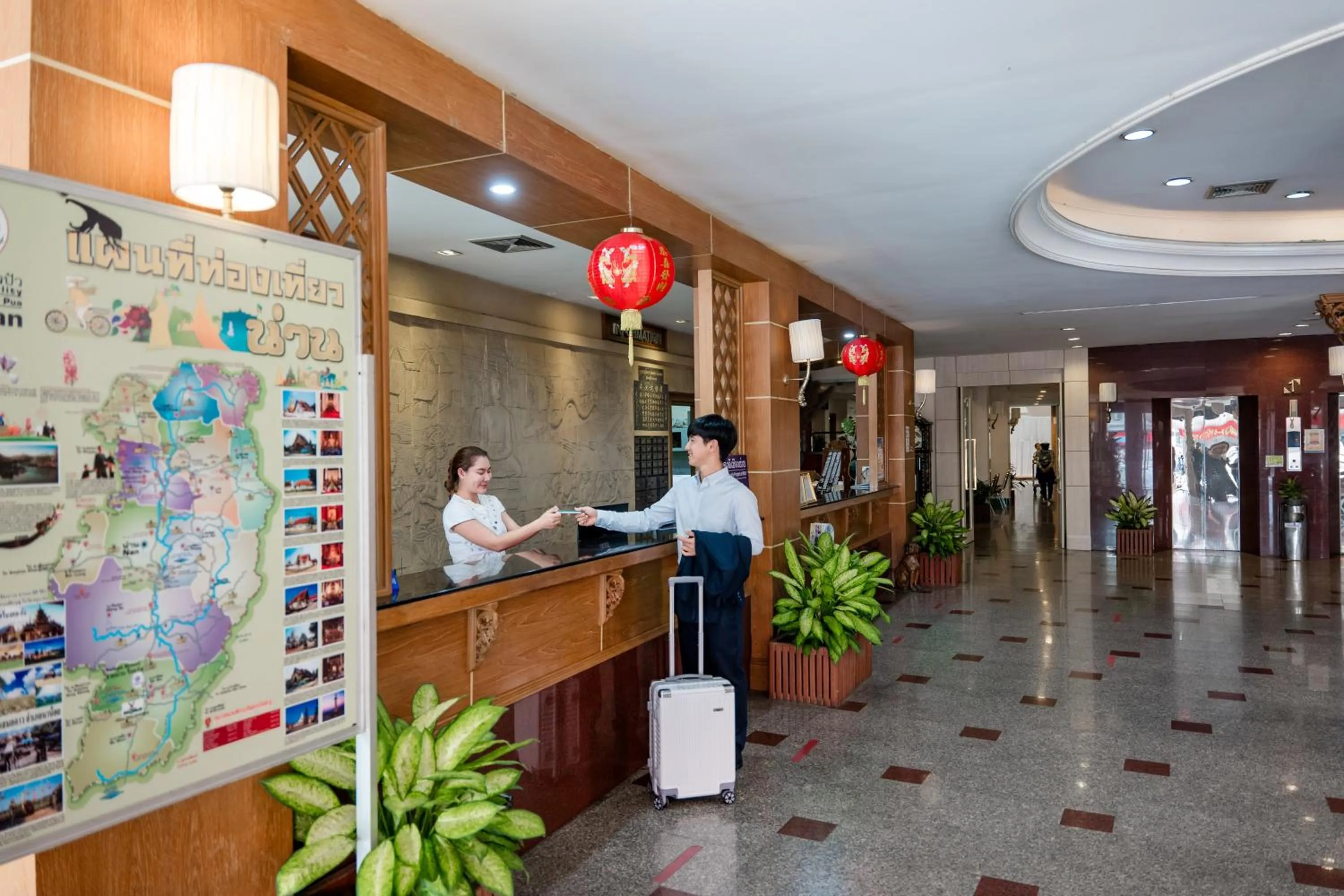 Lobby or reception in Dhevaraj Hotel