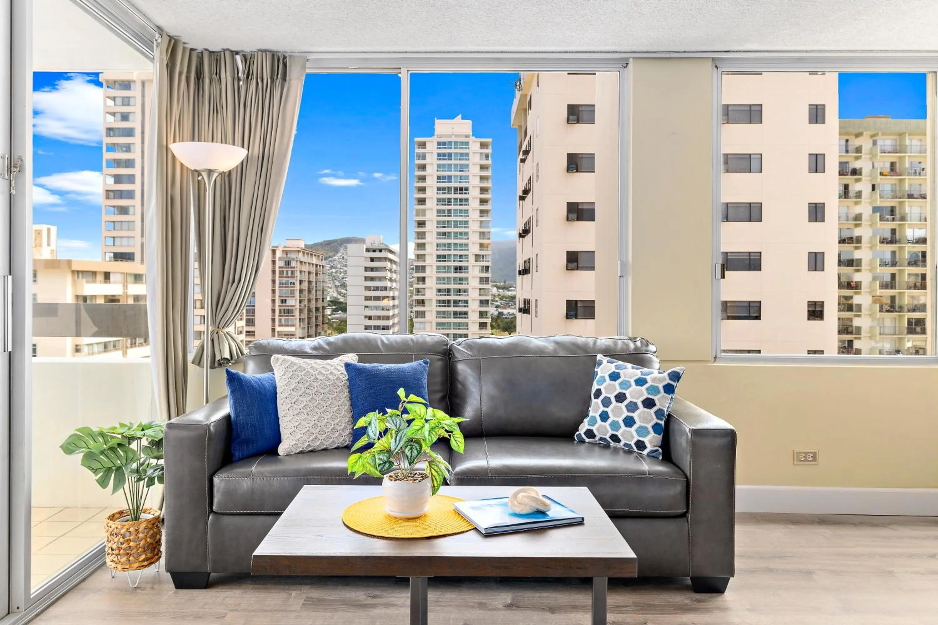 Living room in Pacific Monarch - 1 BR - Ocean and City Views!