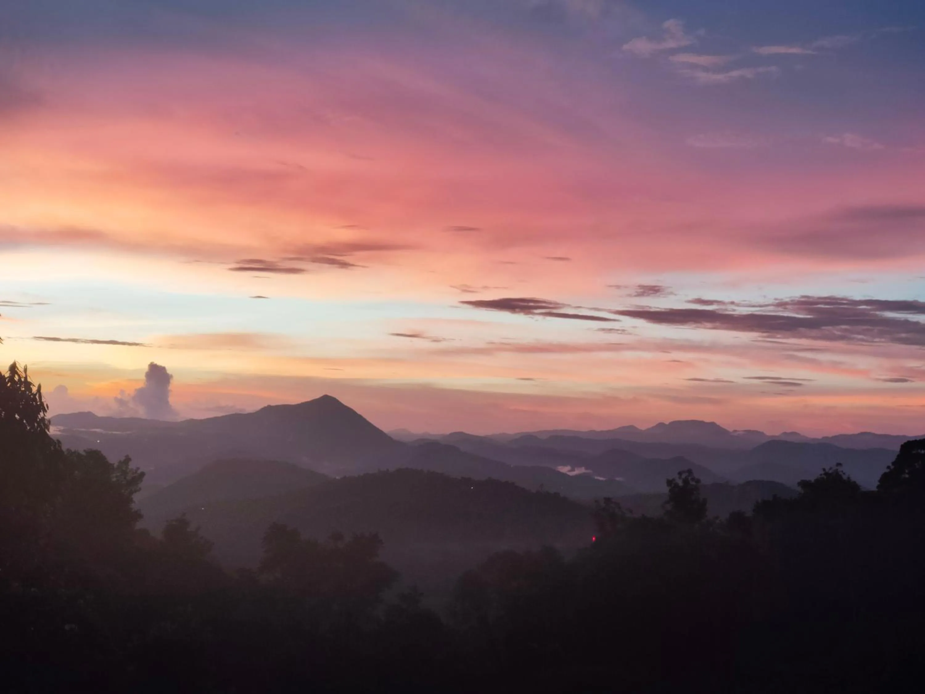 Sunset in Olivia Homestay Idukki