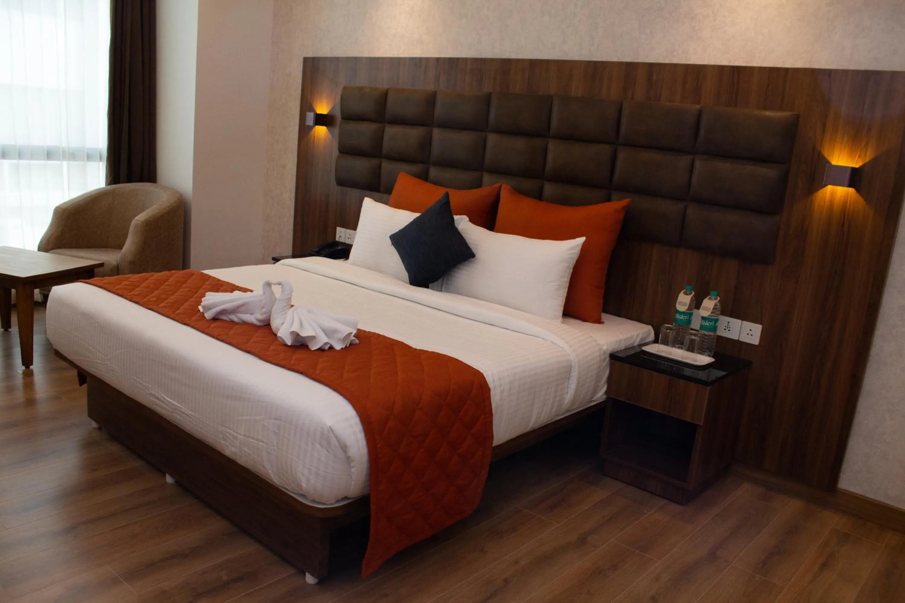 Bed in Shivas Galaxy Hotel