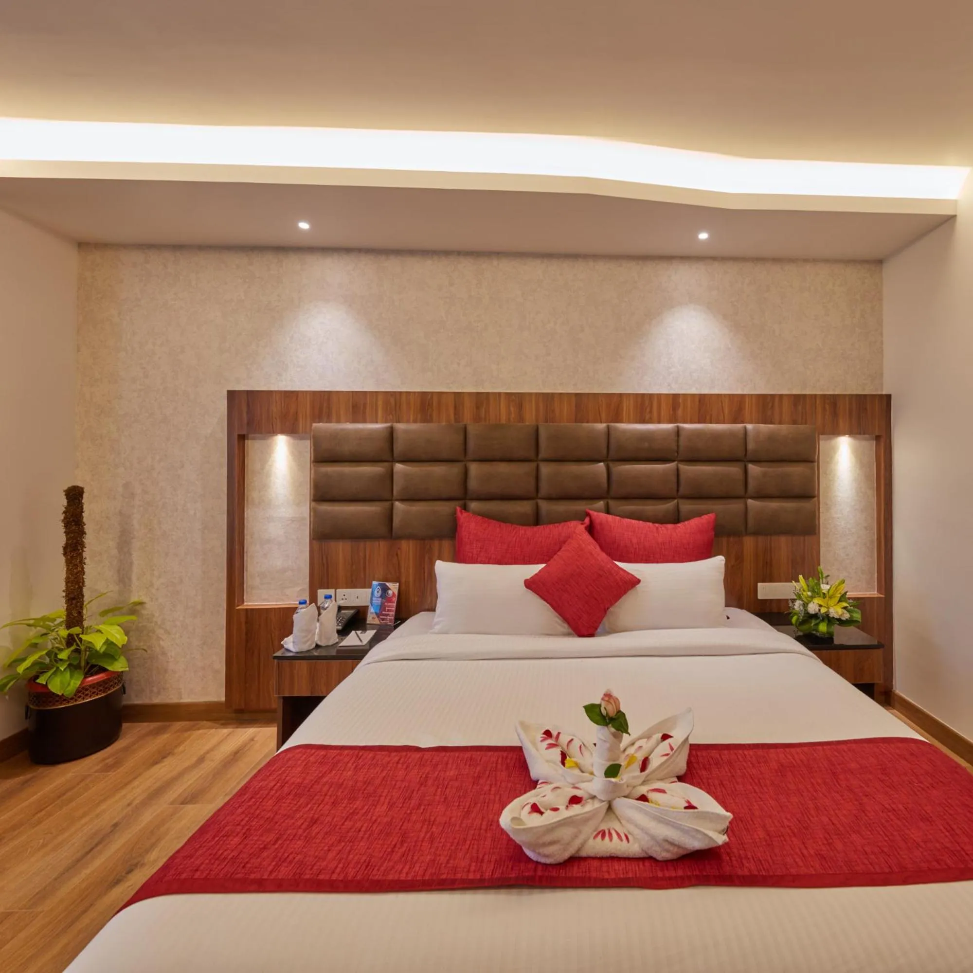 Bed in Shivas Galaxy Hotel