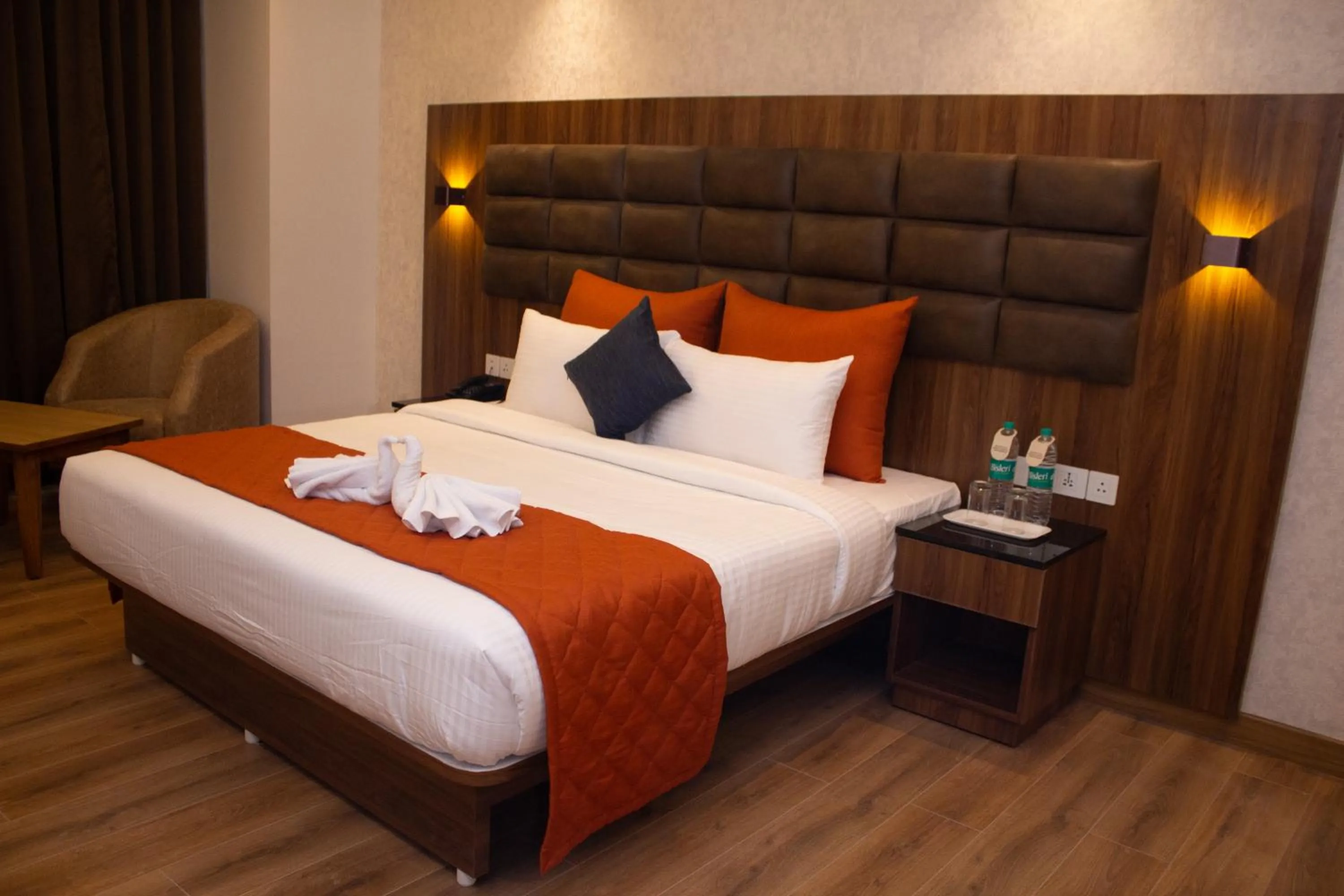 Bed in Shivas Galaxy Hotel