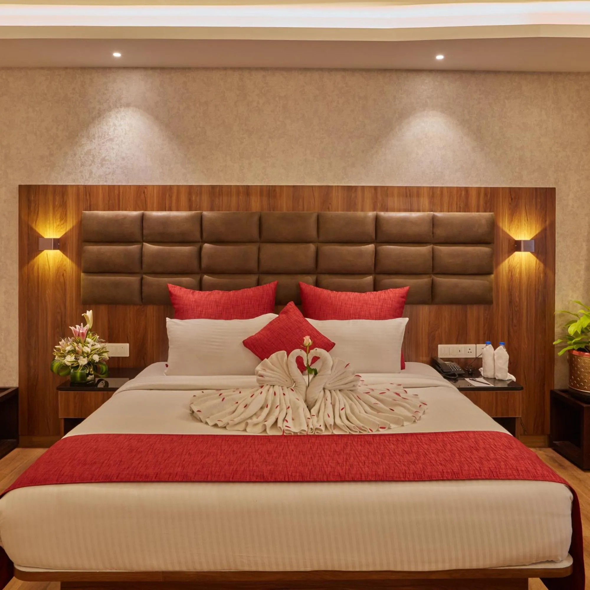 Bed in Shivas Galaxy Hotel