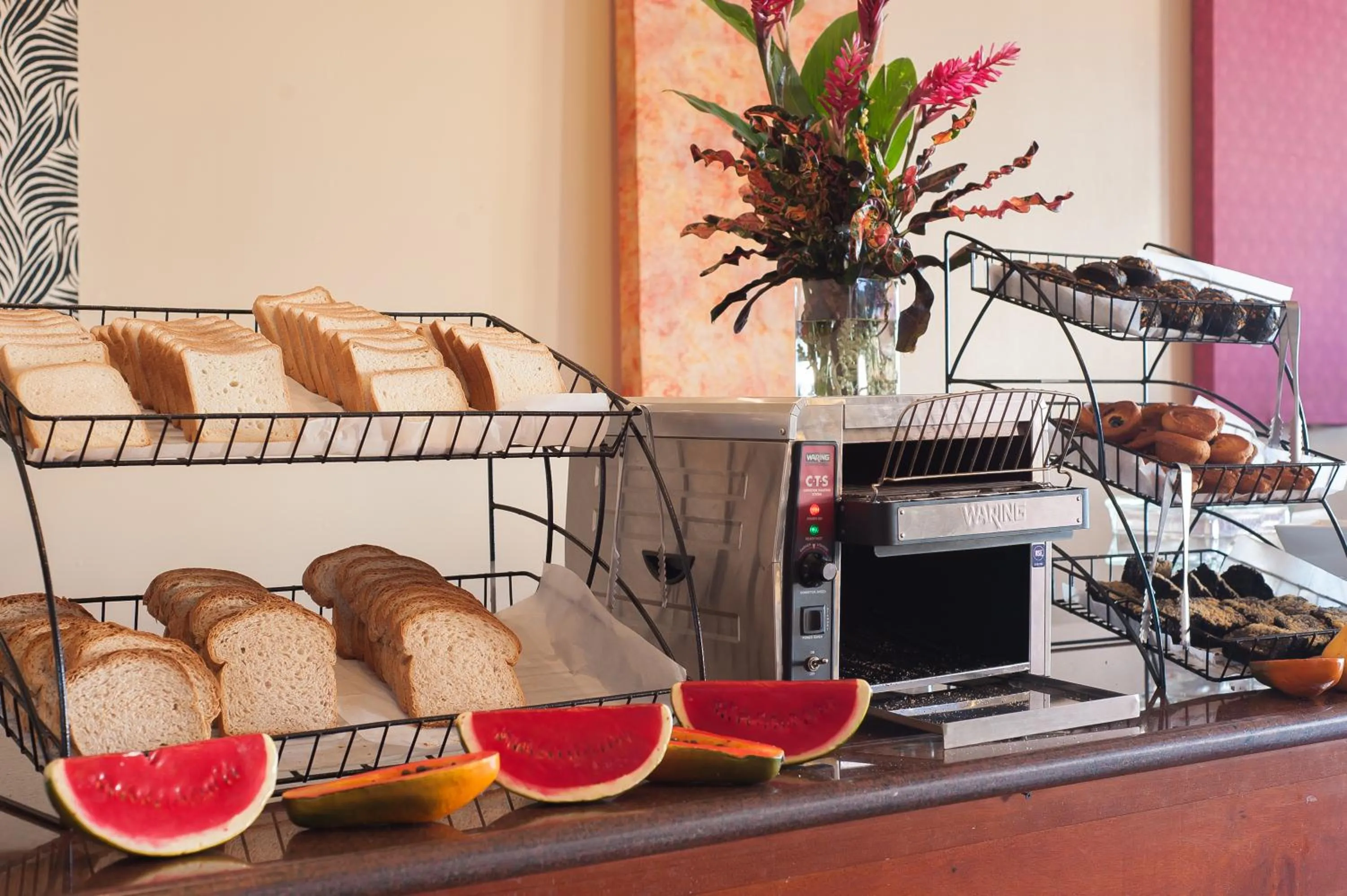 Buffet breakfast in Infinity Bay Spa & Beach Resort