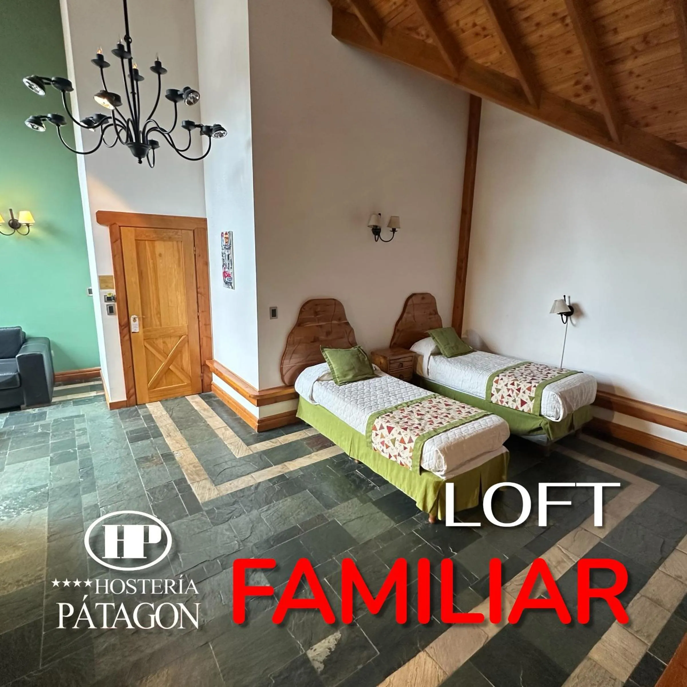 Bed in Hosteria Patagon