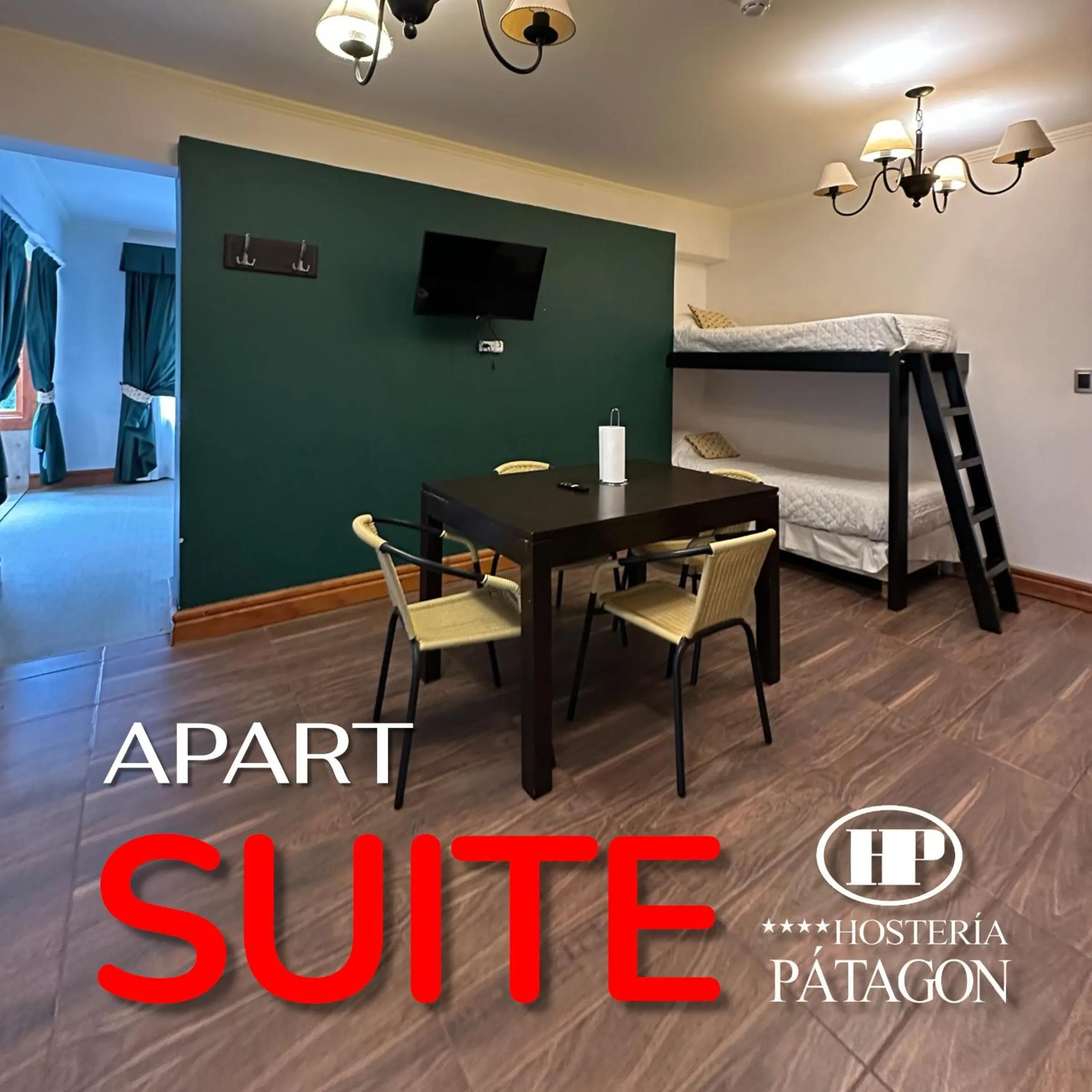 Dining area, Bed in Hosteria Patagon