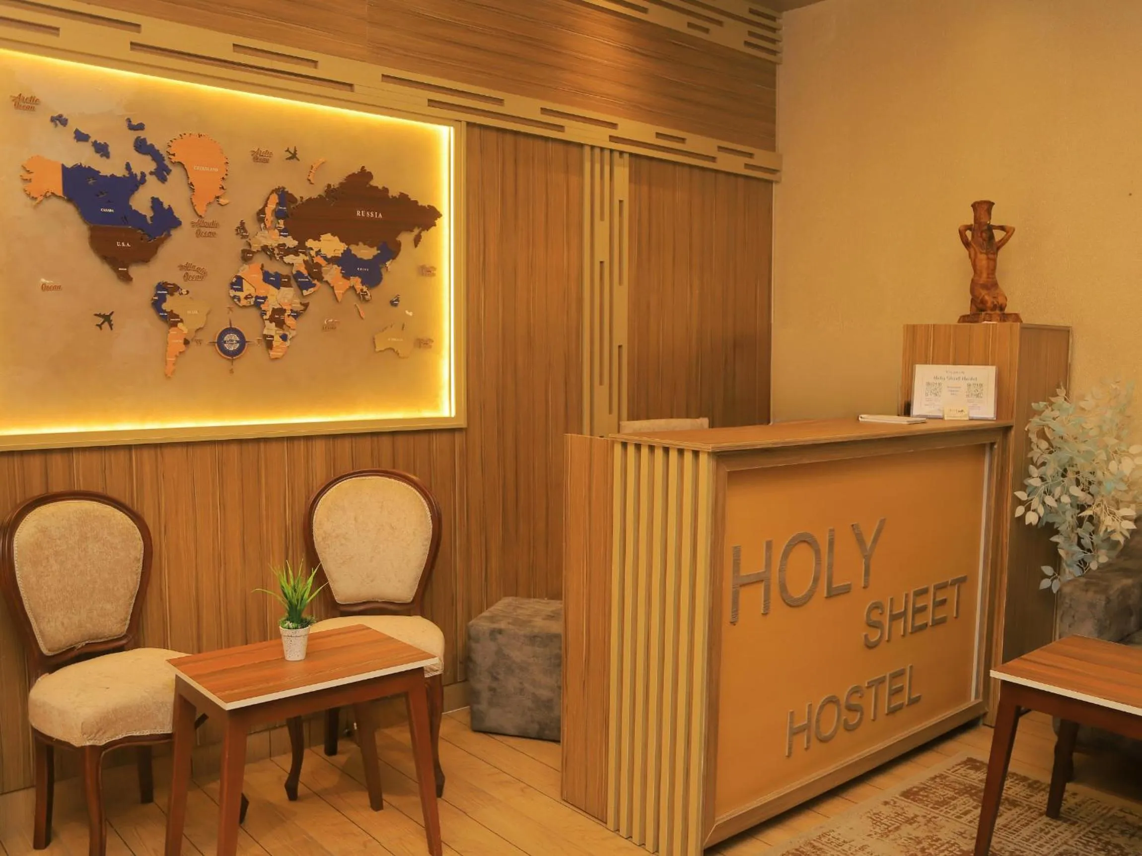 Lobby or reception in Holy Sheet Hostel