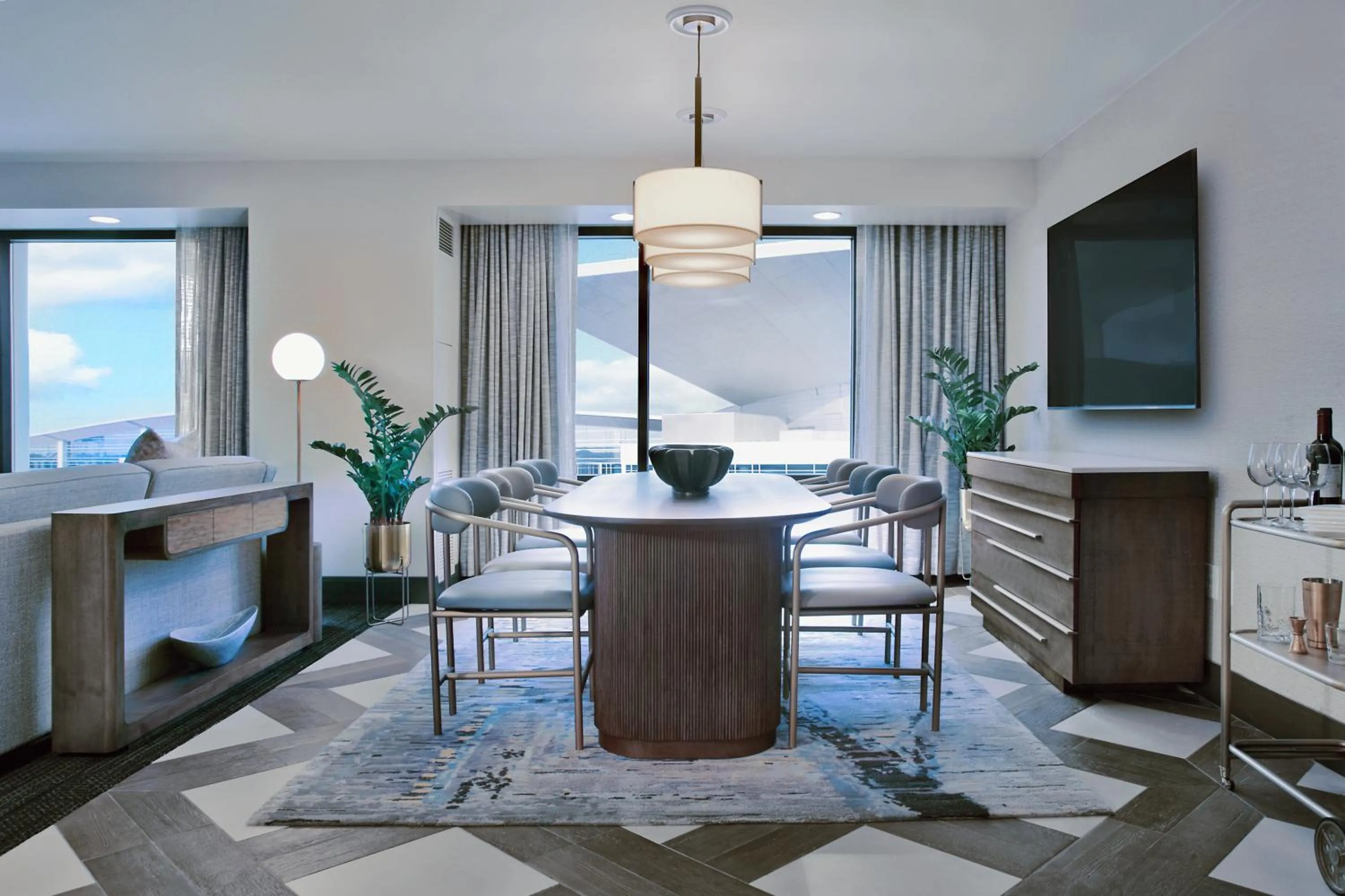 Seating area in Hilton Omaha