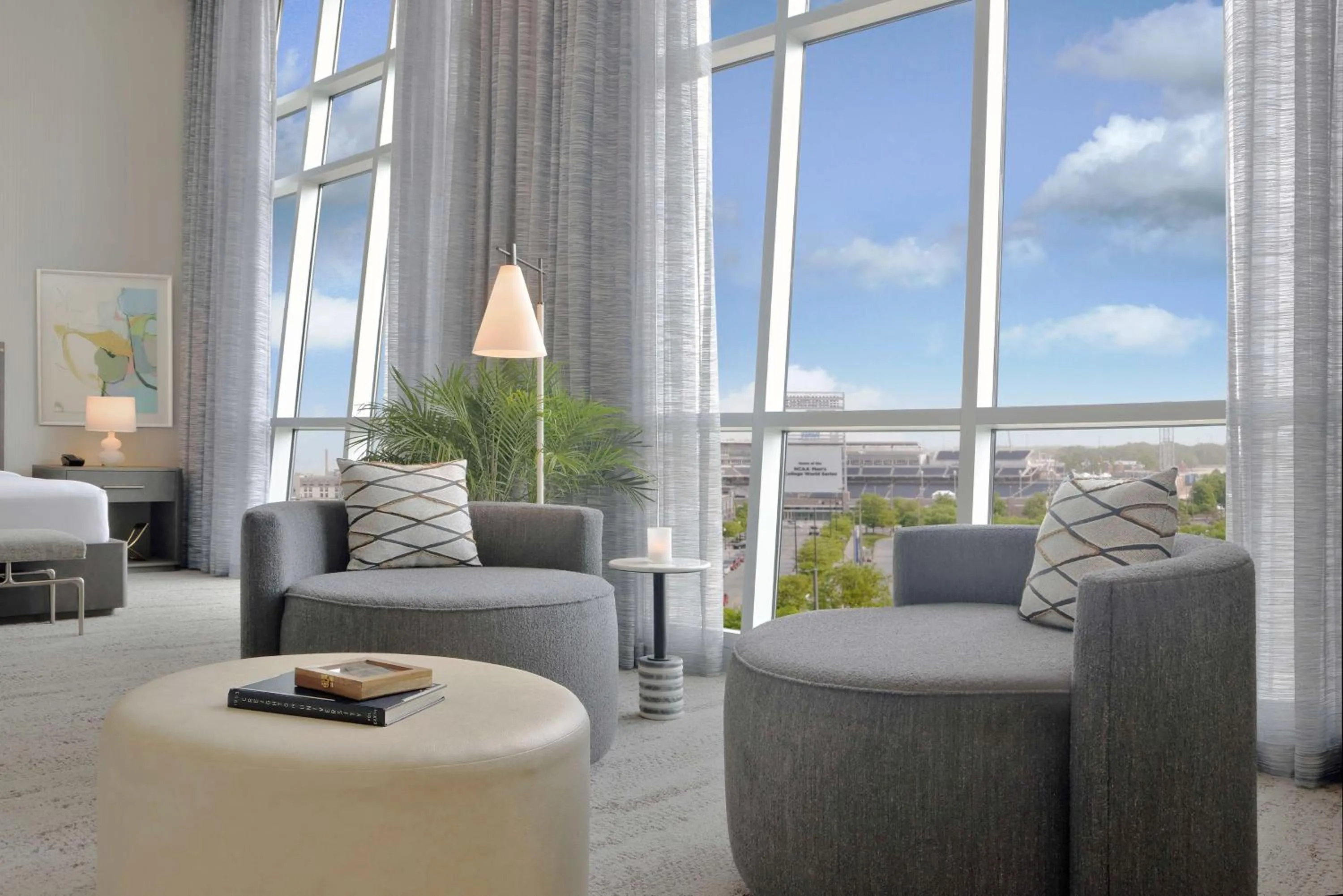 Living room in Hilton Omaha