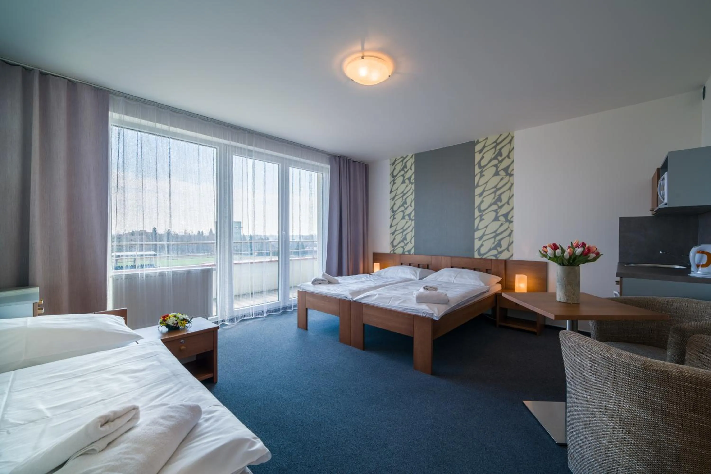 View (from property/room), Bed in Garni Hotel Třeboň