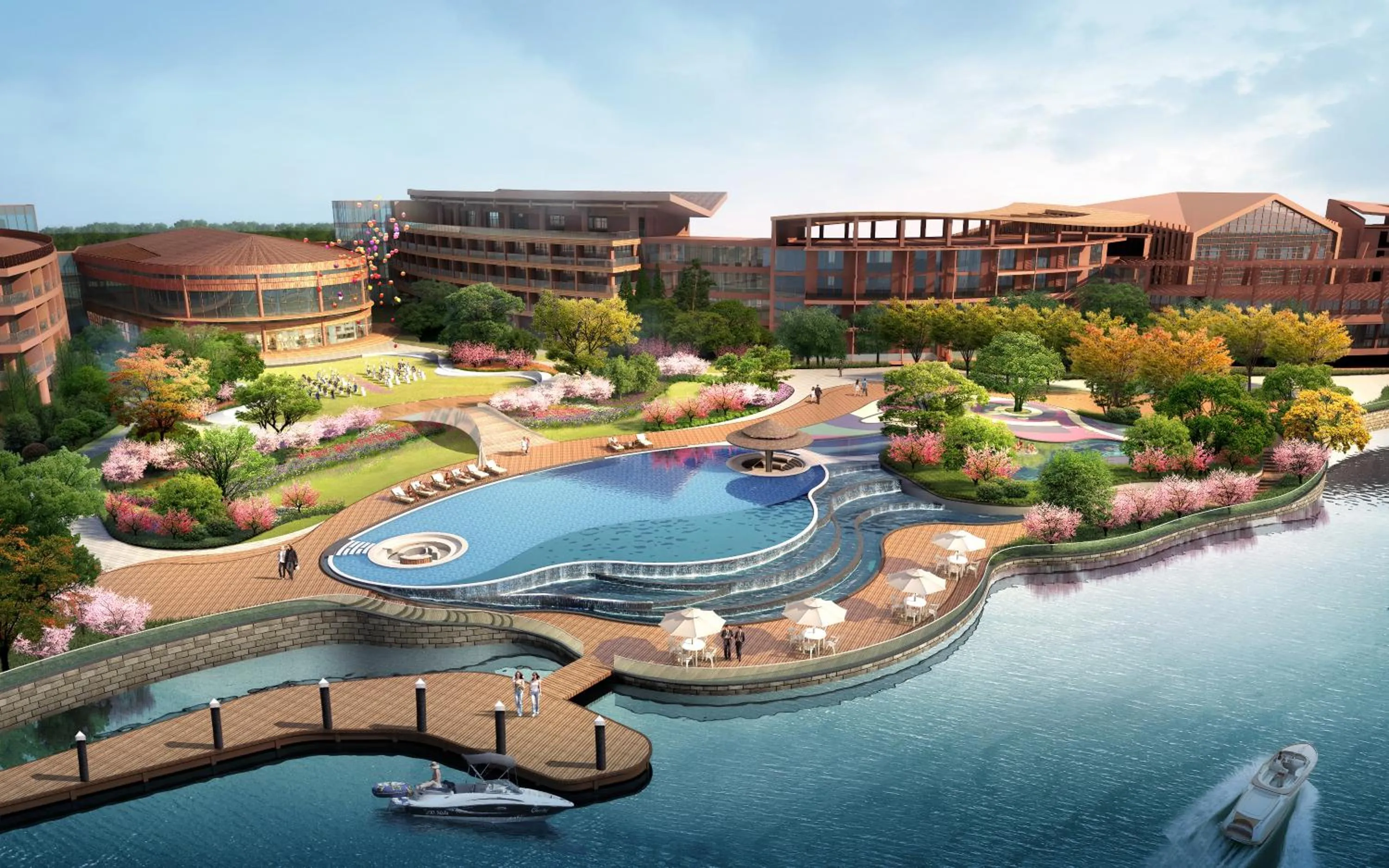 Bird's eye view, Pool View in Siko Grand Hotel Suzhou Yangcheng