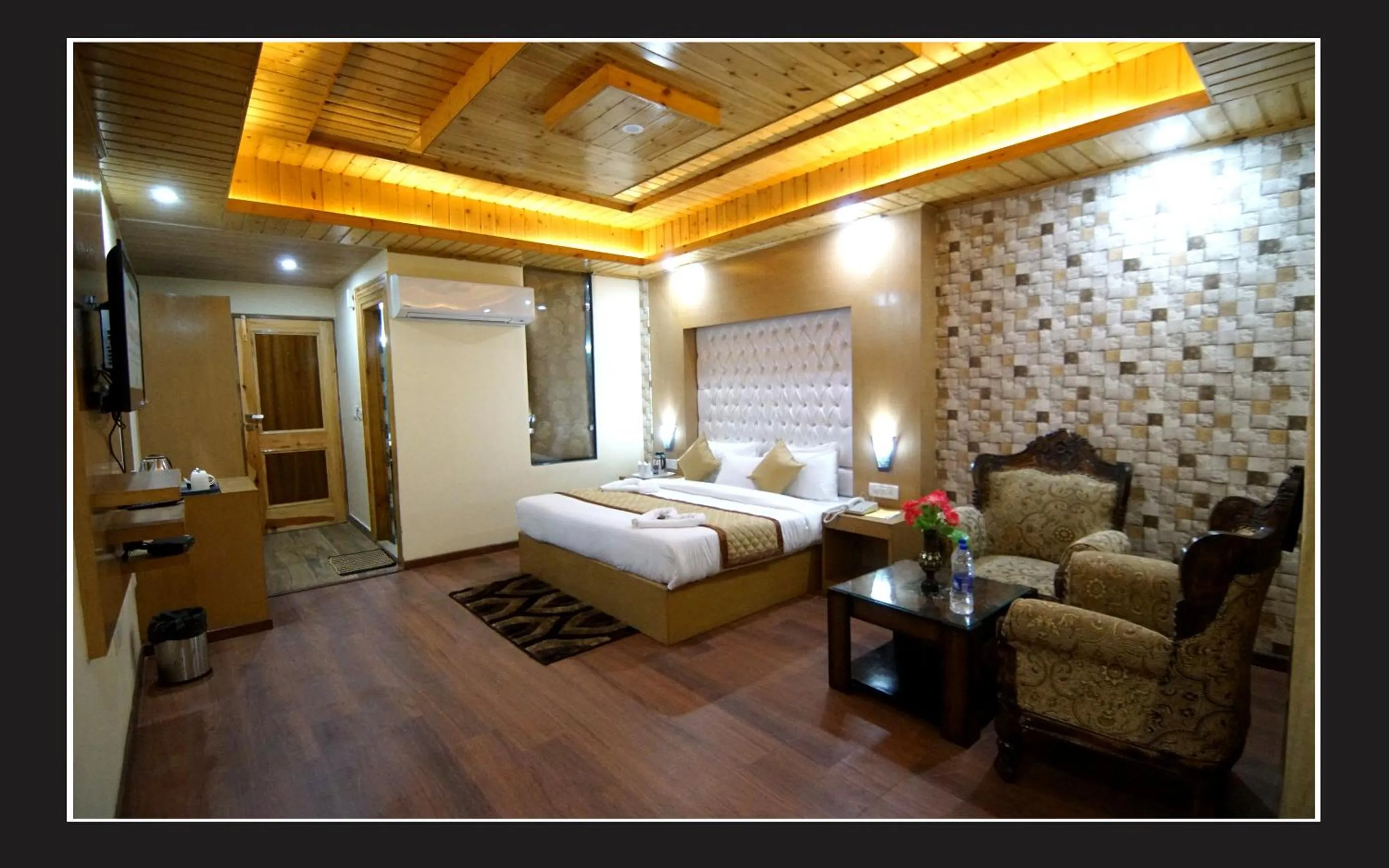 Bed in Grand Krisa Resort & SPA, Manali Experience Luxury With all Weather ACs in Every Room