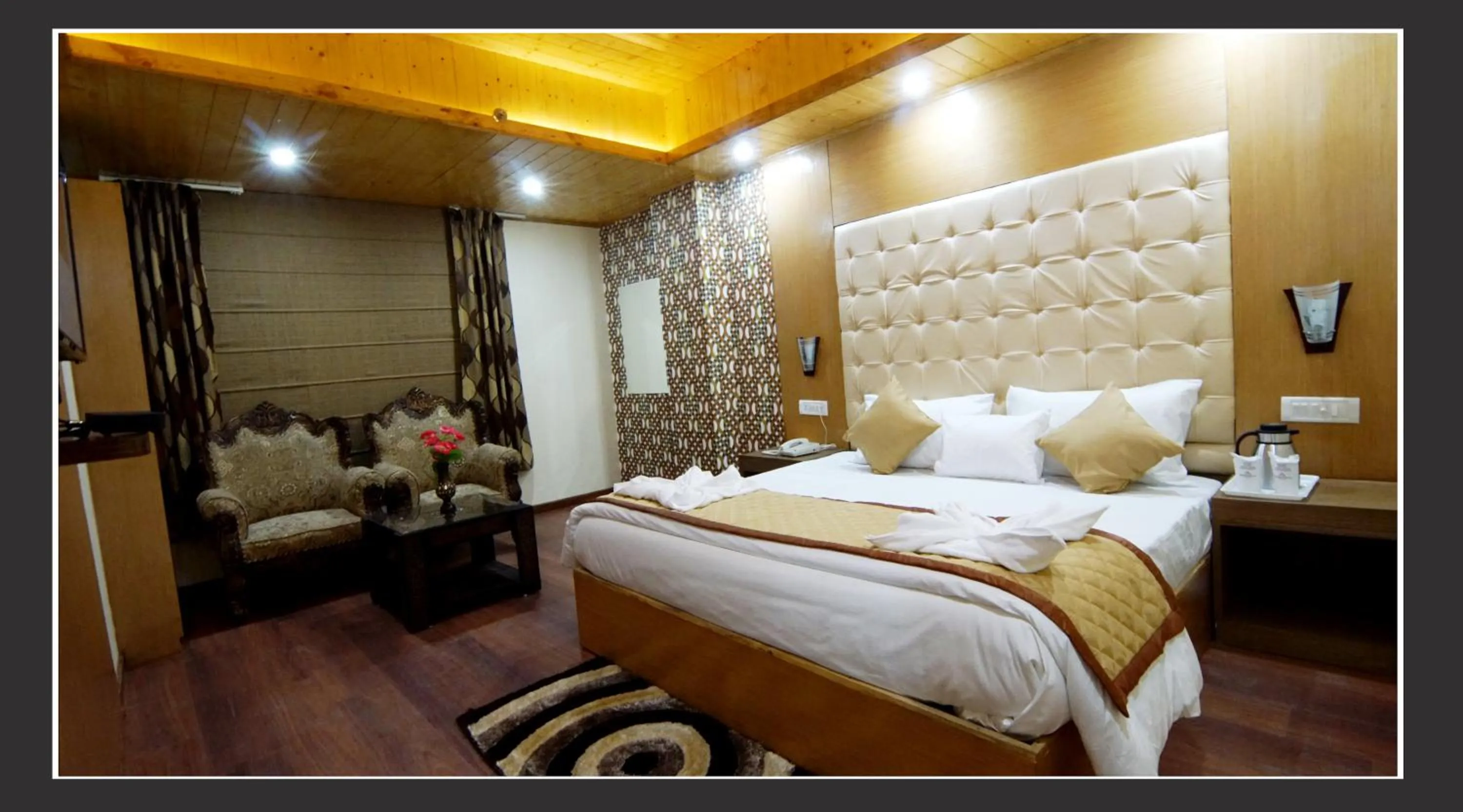 Bed in Grand Krisa Resort & SPA, Manali Experience Luxury With all Weather ACs in Every Room