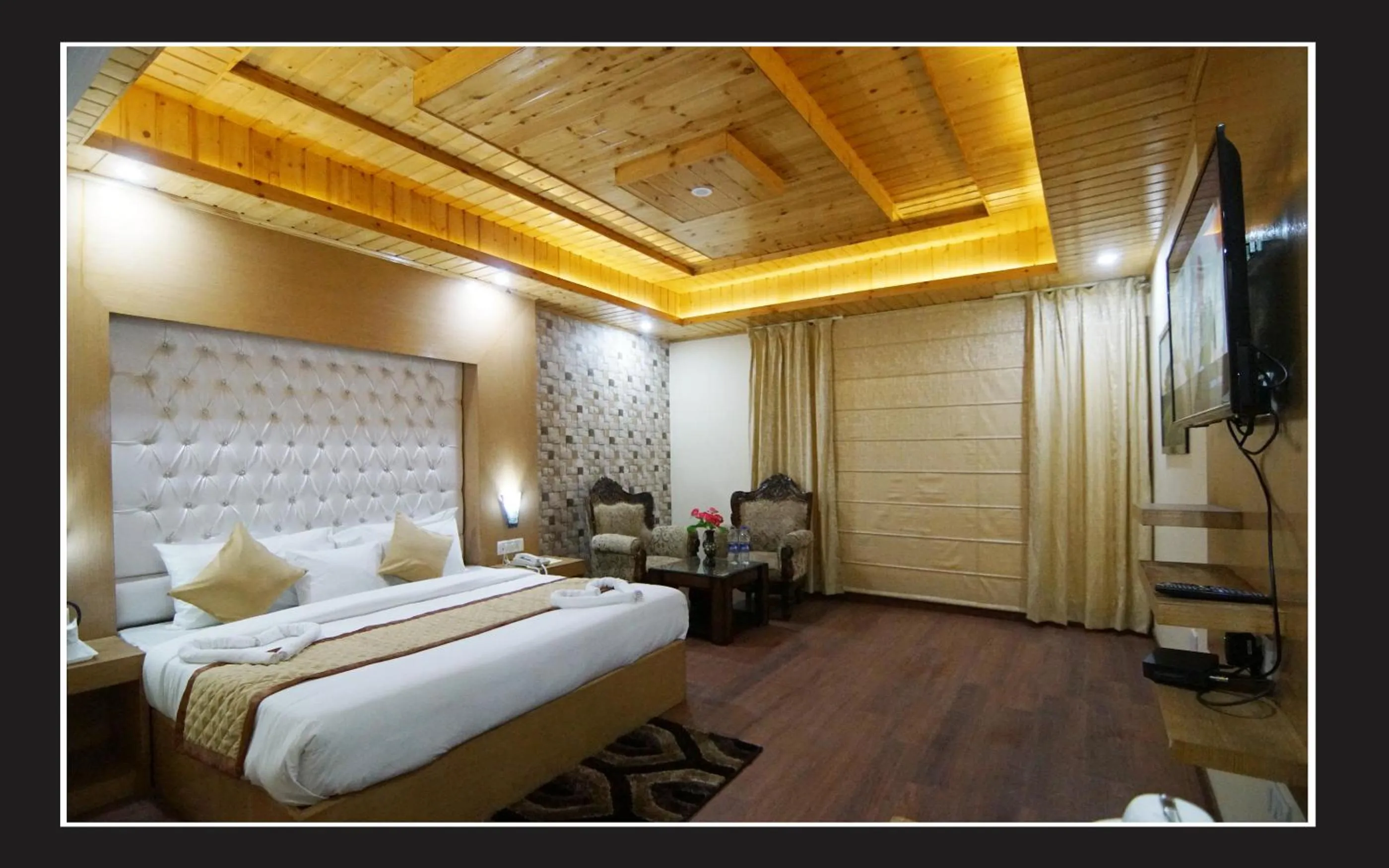 Bed in Grand Krisa Resort & SPA, Manali Experience Luxury With all Weather ACs in Every Room