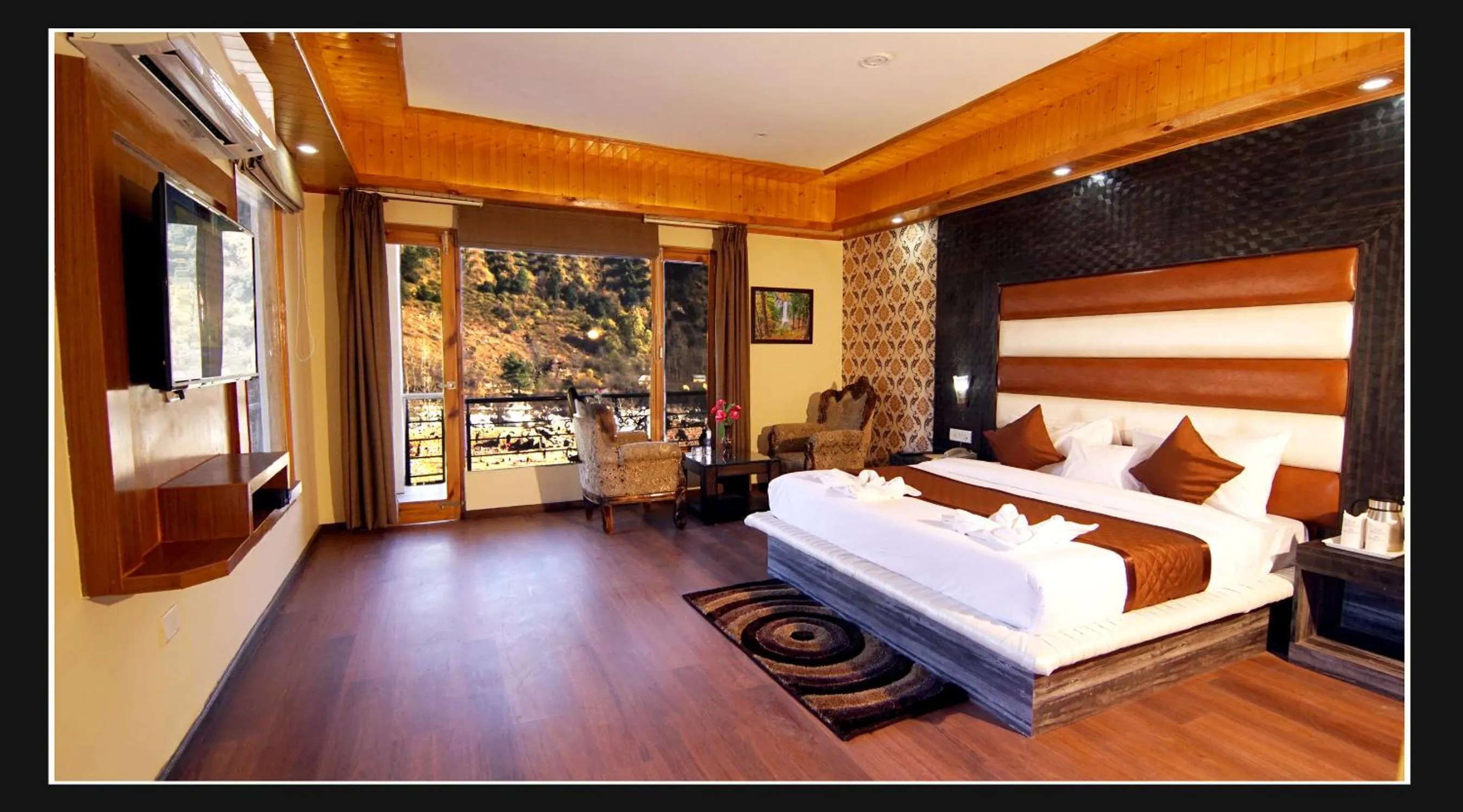Bed in Grand Krisa Resort & SPA, Manali Experience Luxury With all Weather ACs in Every Room