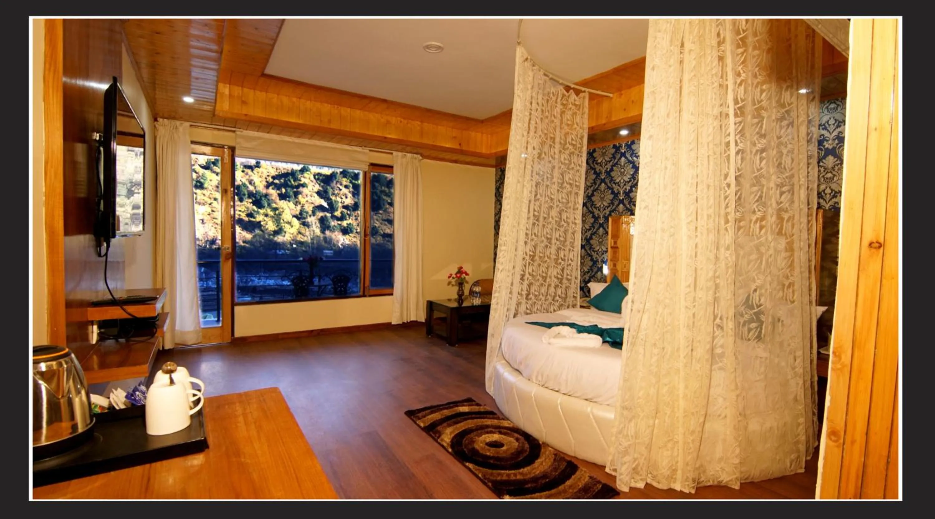 Bed in Grand Krisa Resort & SPA, Manali Experience Luxury With all Weather ACs in Every Room