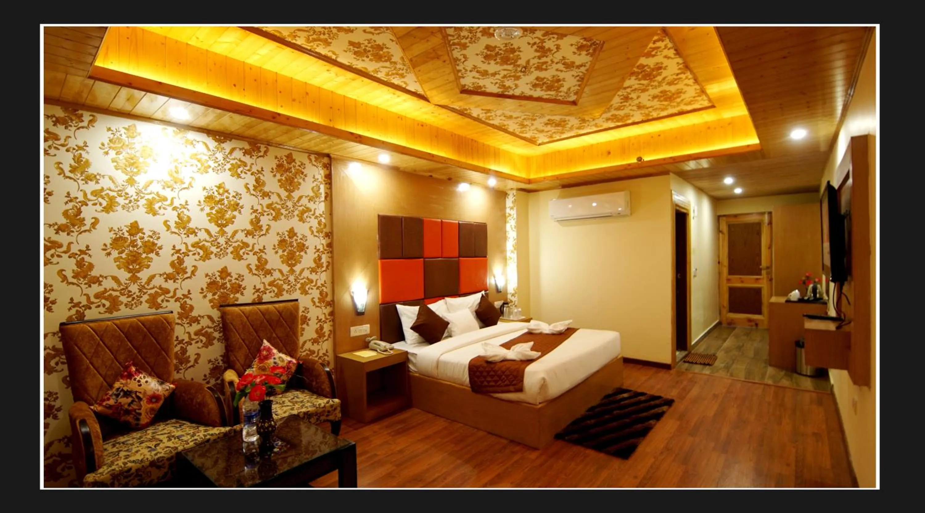 Bed in Grand Krisa Resort & SPA, Manali Experience Luxury With all Weather ACs in Every Room