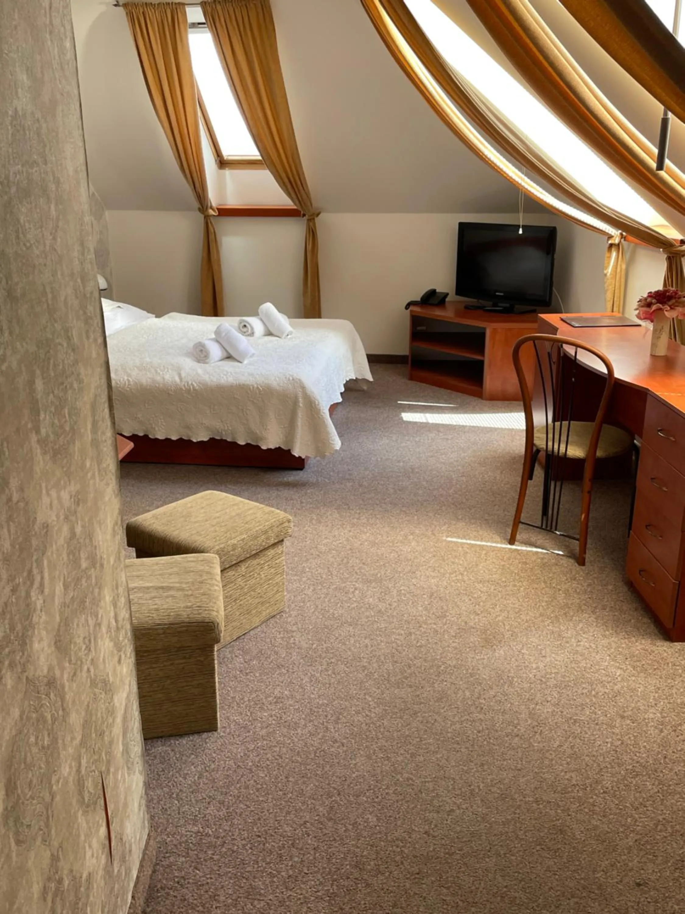 Bed in Hotel Pod Hradom