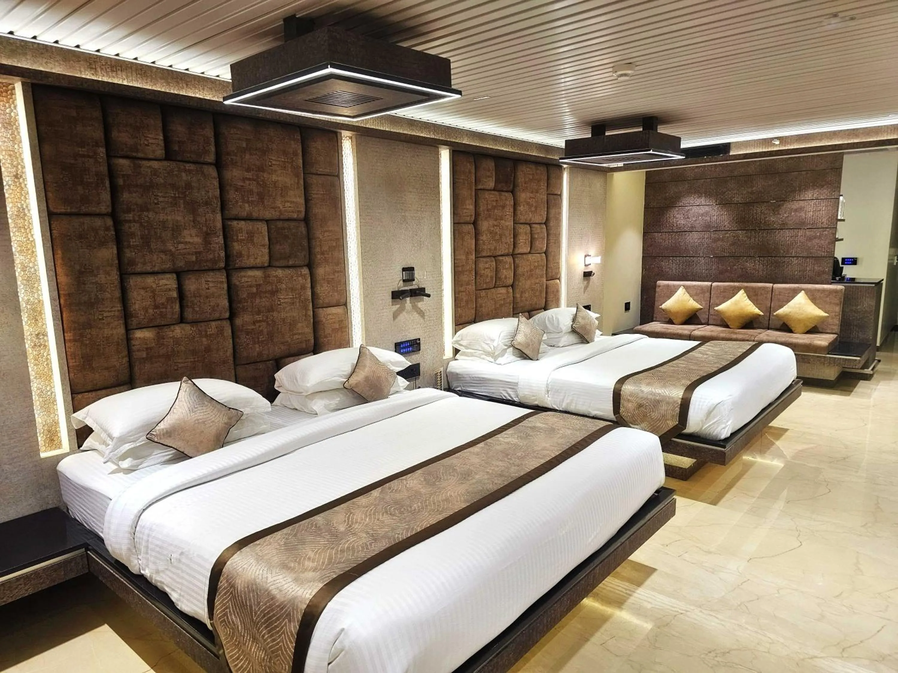 Photo of the whole room, Bed in Malligi,Hampi