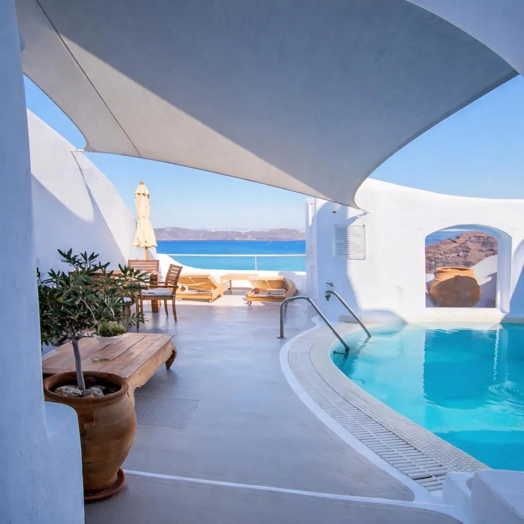 Patio in Ikastikies Suites