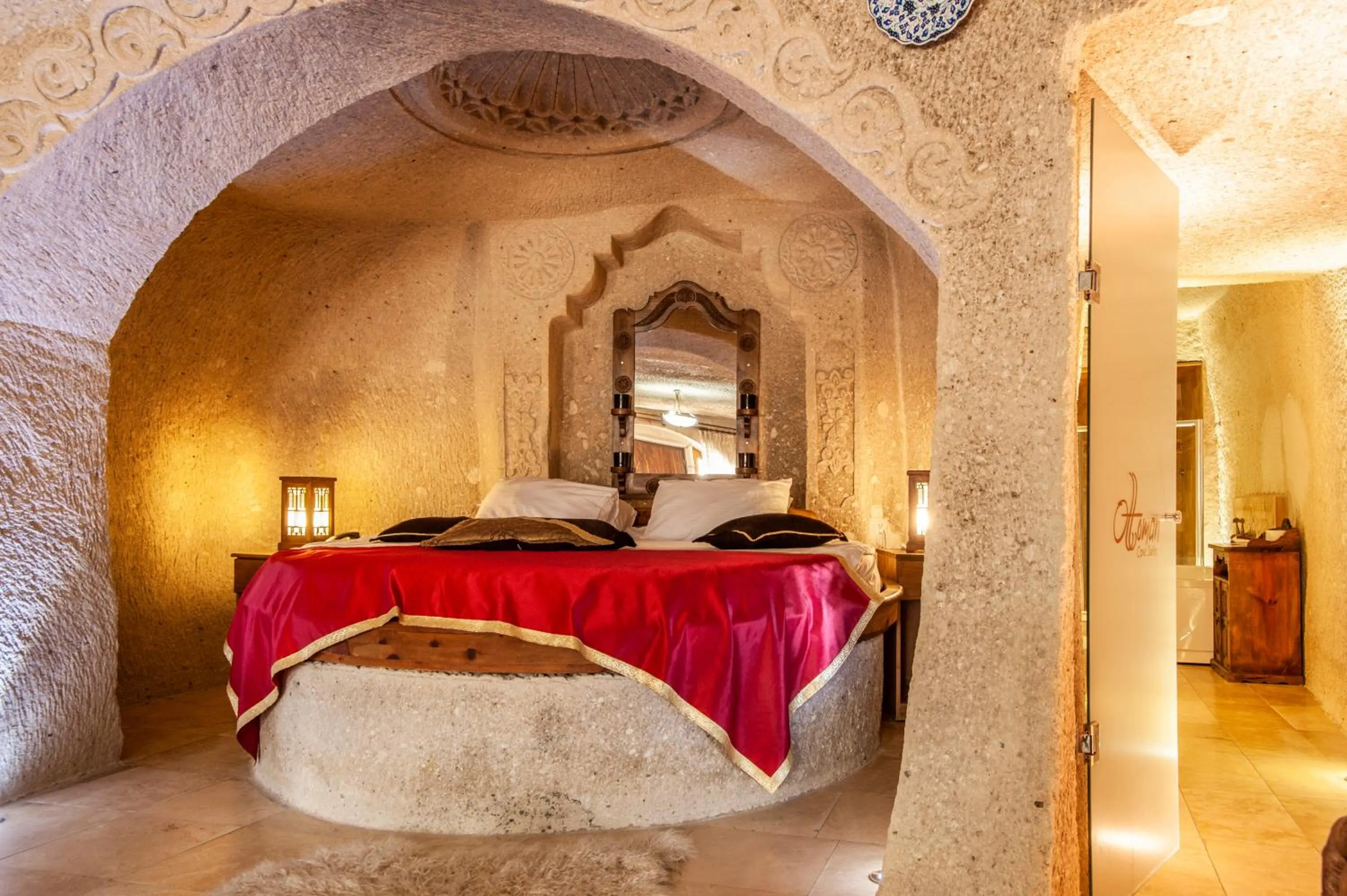 Bed in Ottoman Cave Suites