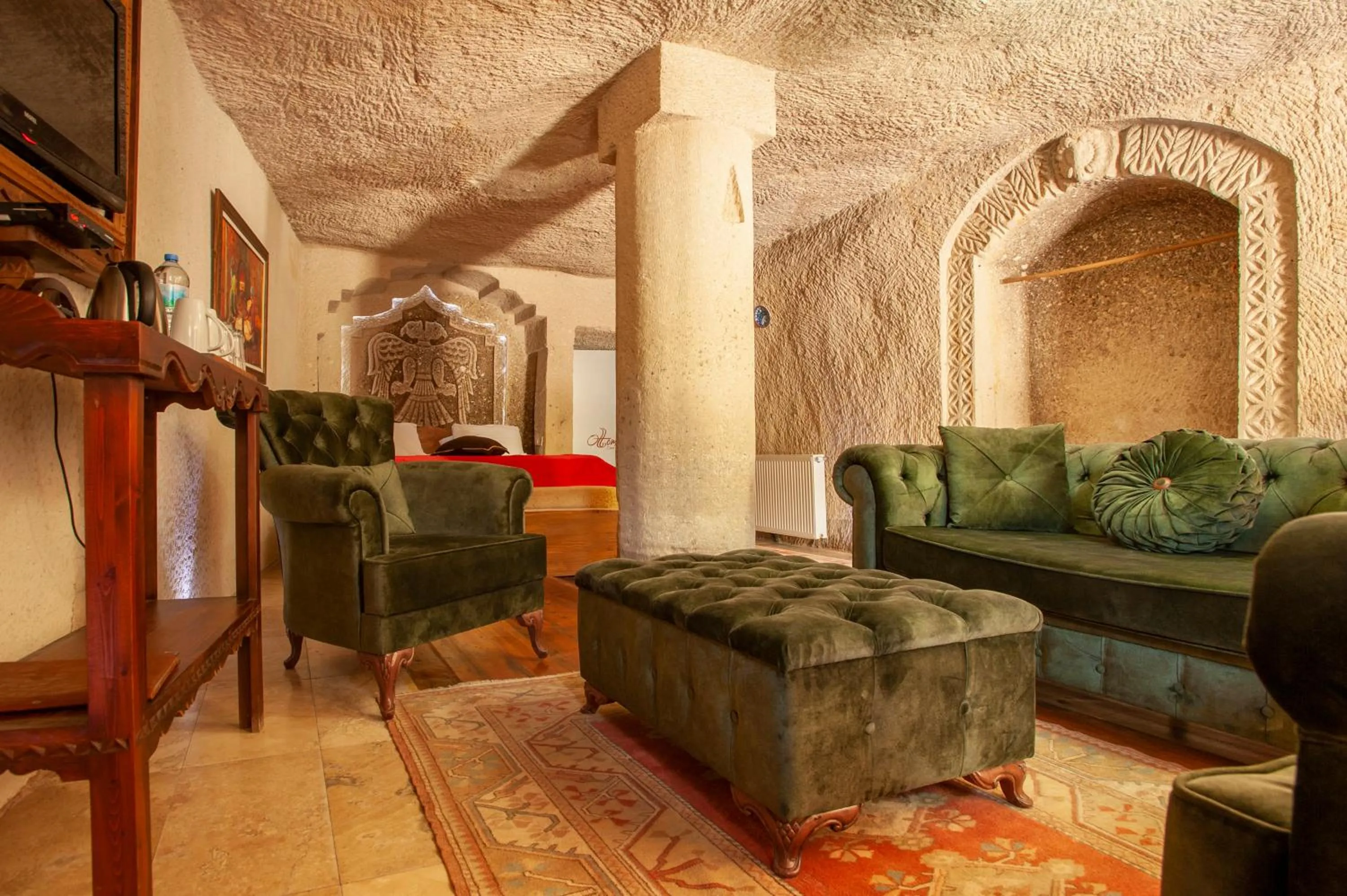 Seating area in Ottoman Cave Suites