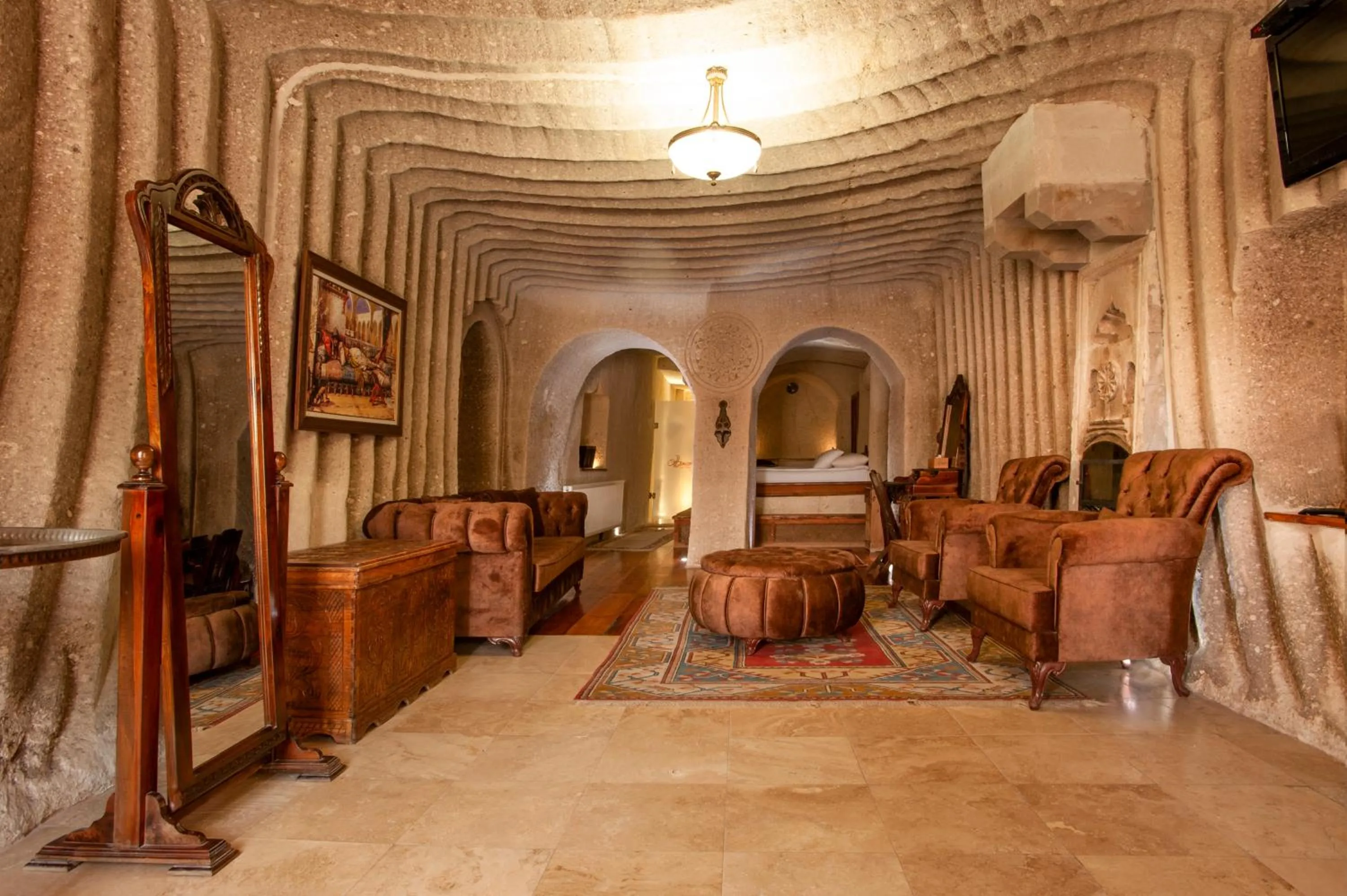 Living room in Ottoman Cave Suites