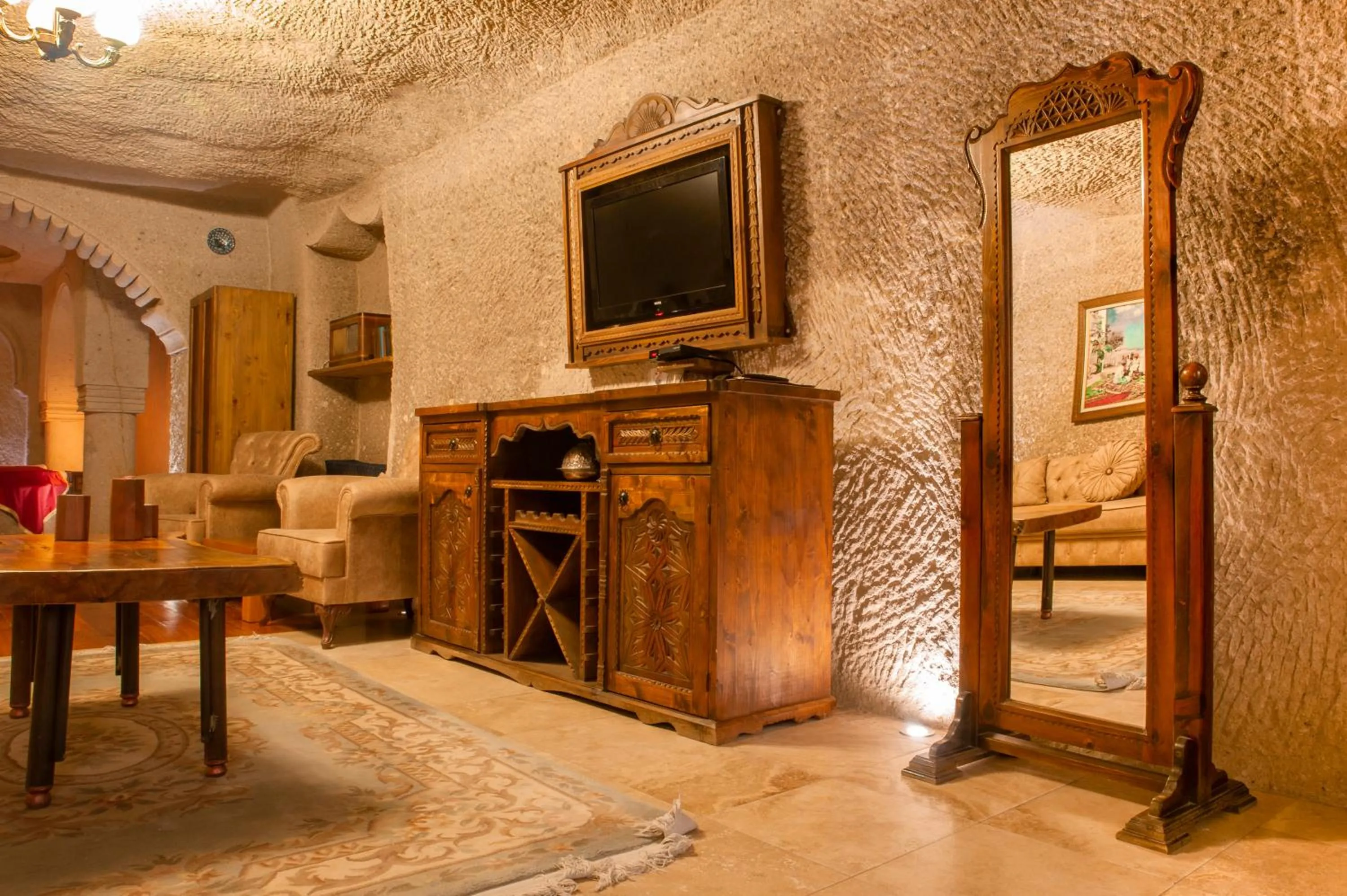 Living room in Ottoman Cave Suites