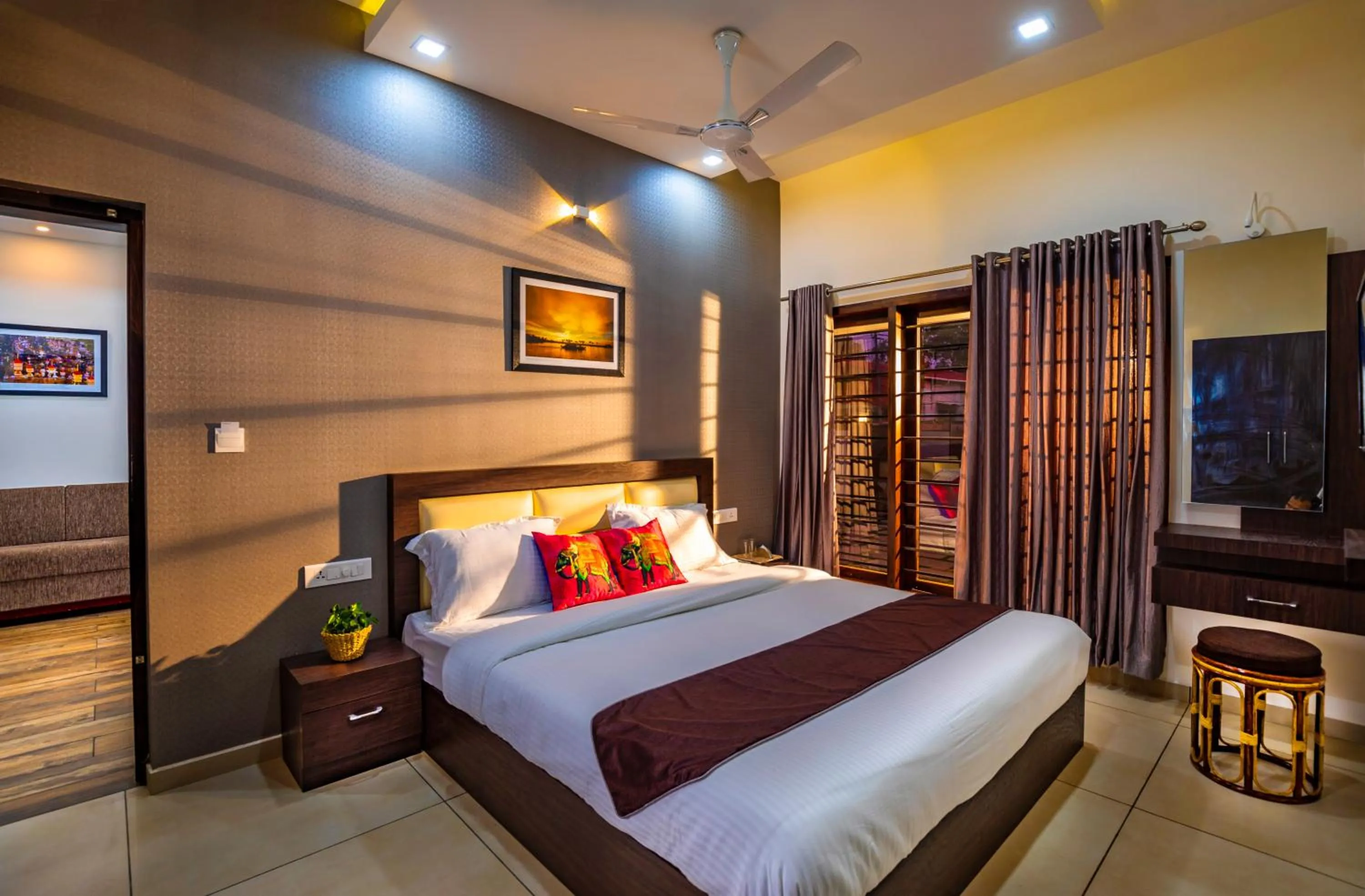 Photo of the whole room, Bed in Haven Alleppey Beach Resort