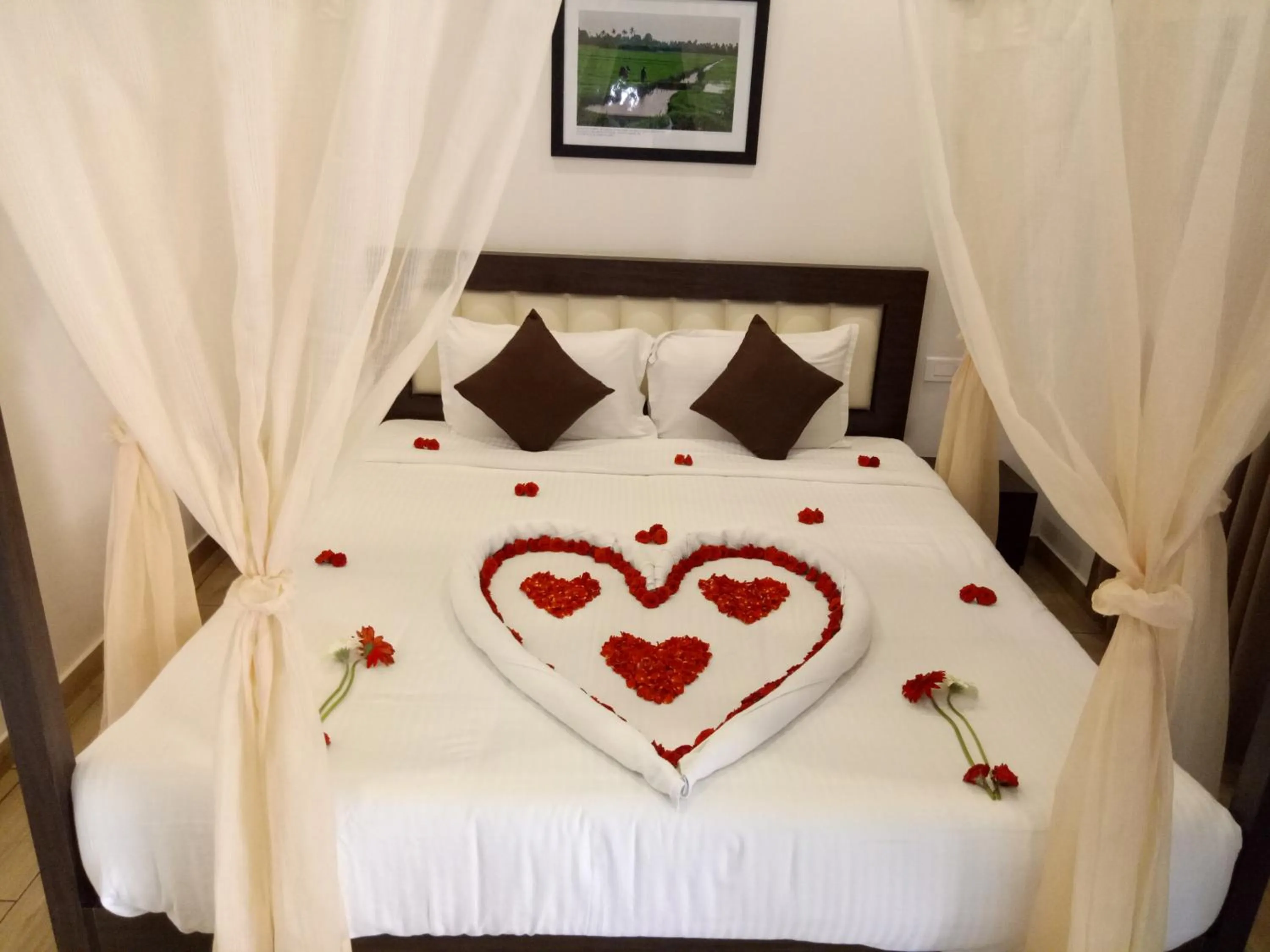 Bed in Haven Alleppey Beach Resort