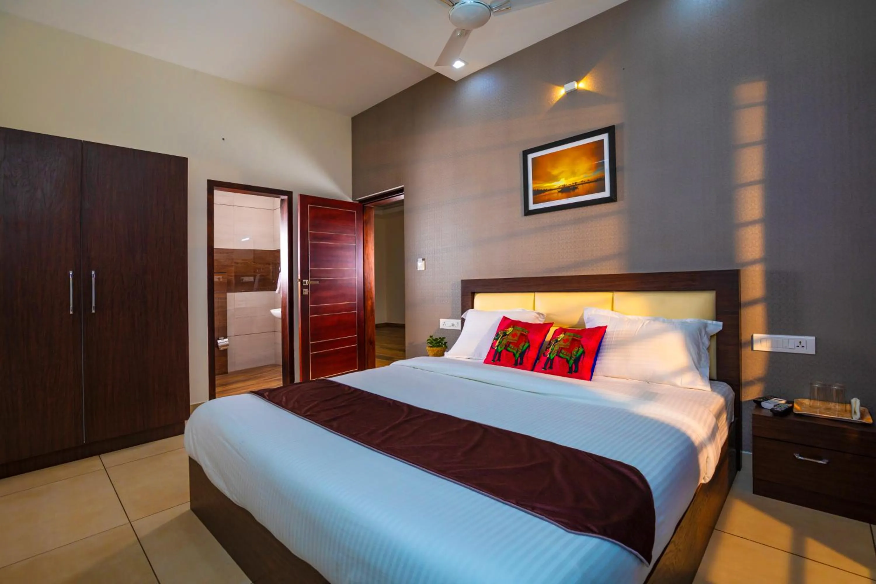 Bed in Haven Alleppey Beach Resort