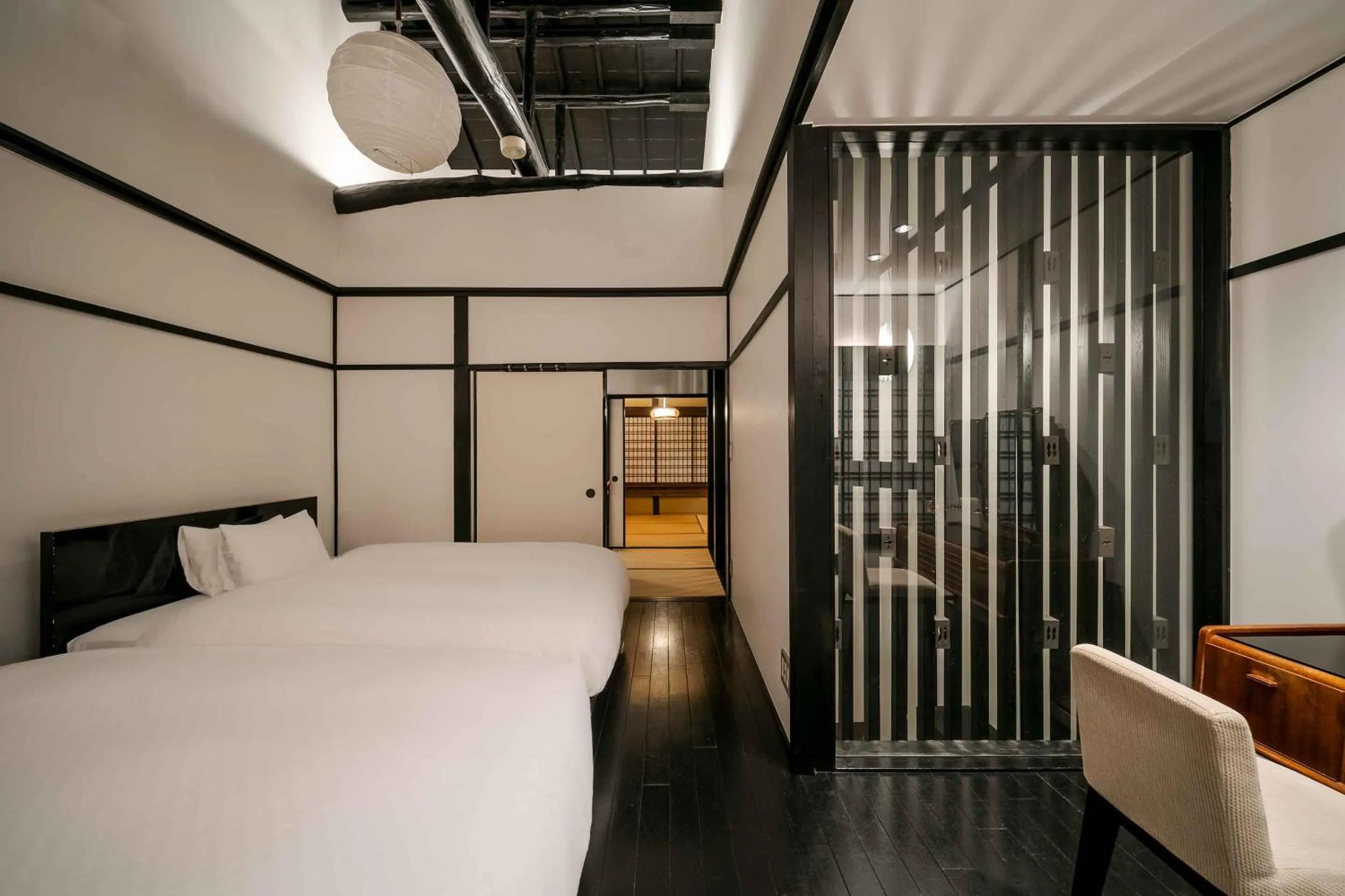 Bedroom, Bed in Shobu an Machiya House