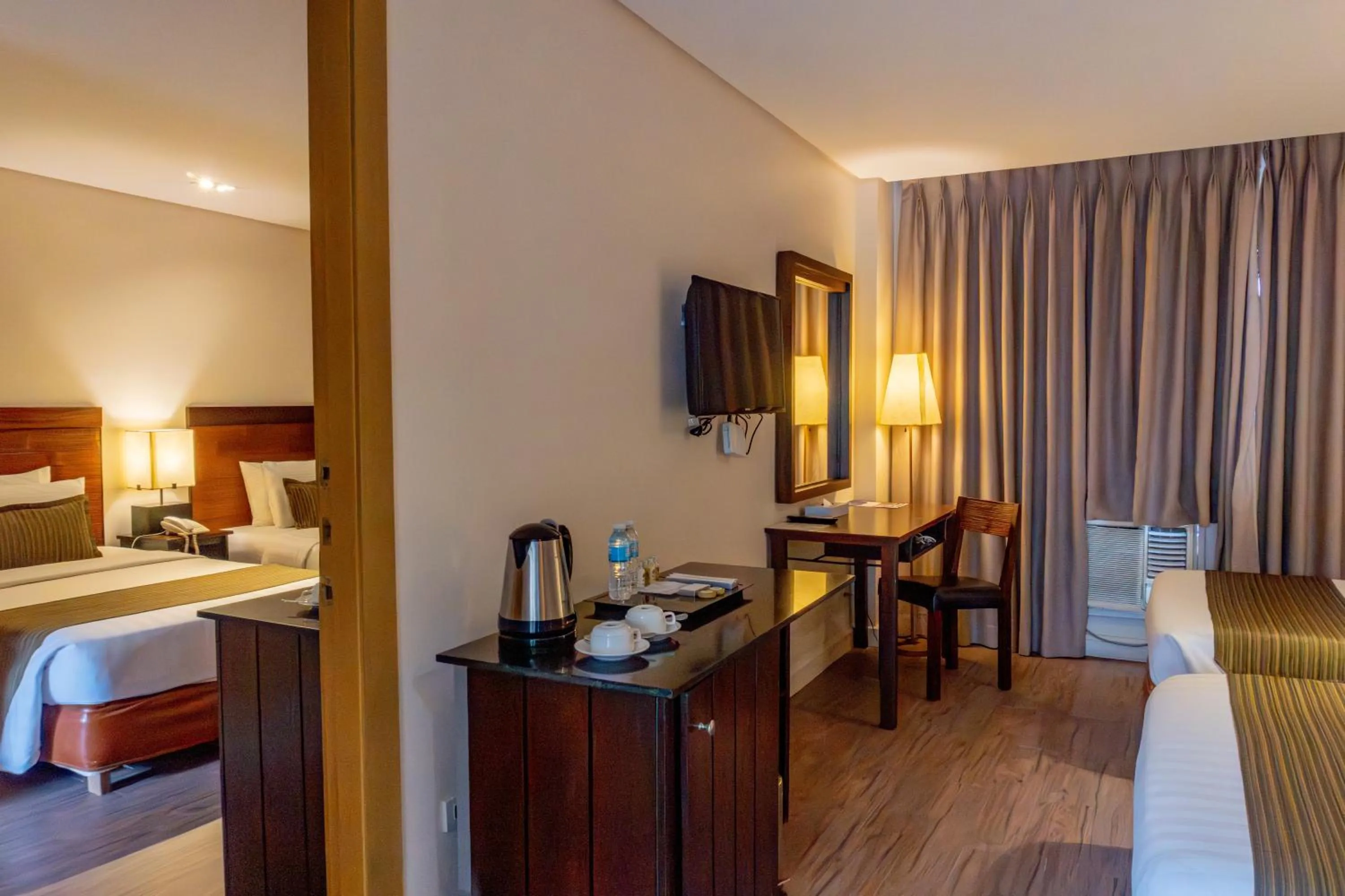 Bed in Boracay Sands Hotel